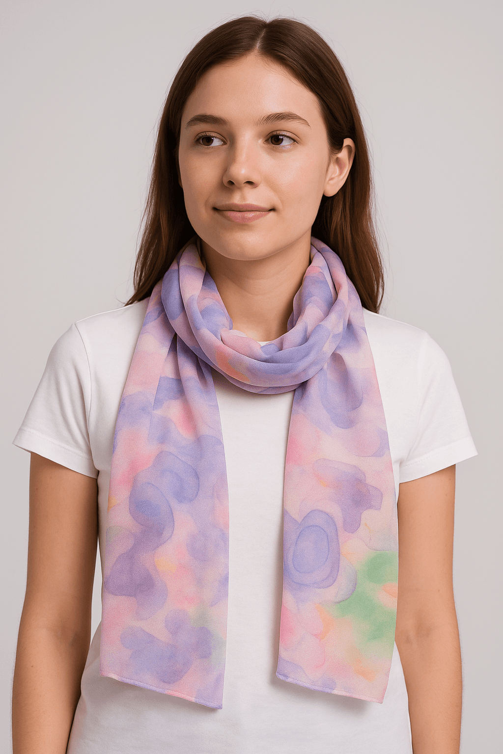 Women Scarf Dark Purple Multicolor