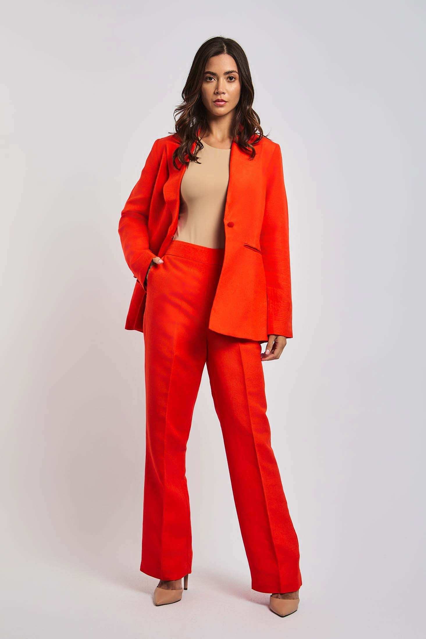 Women Regular Fit Pant - Orange