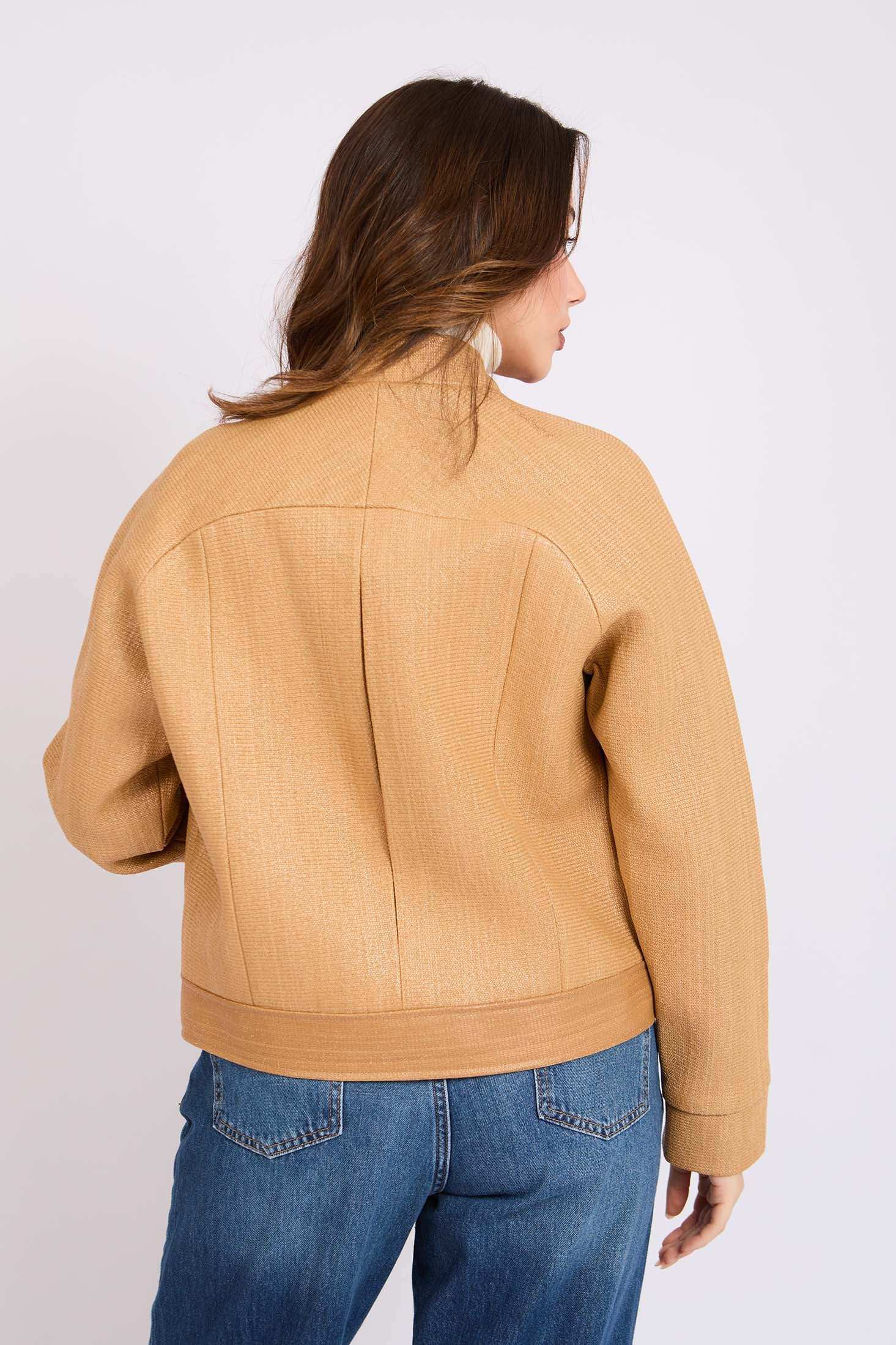 Women Regular Fit Jacket Brown