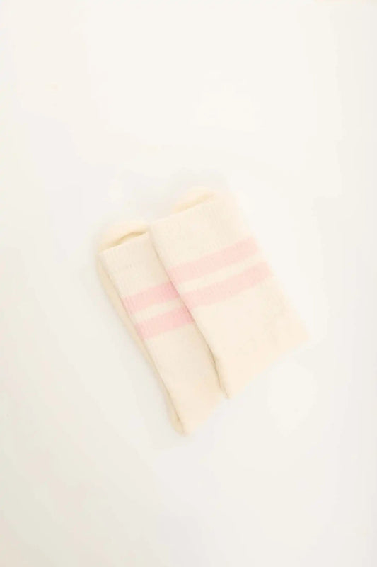 Ribbed Ankle-Length Striped Sport Socks