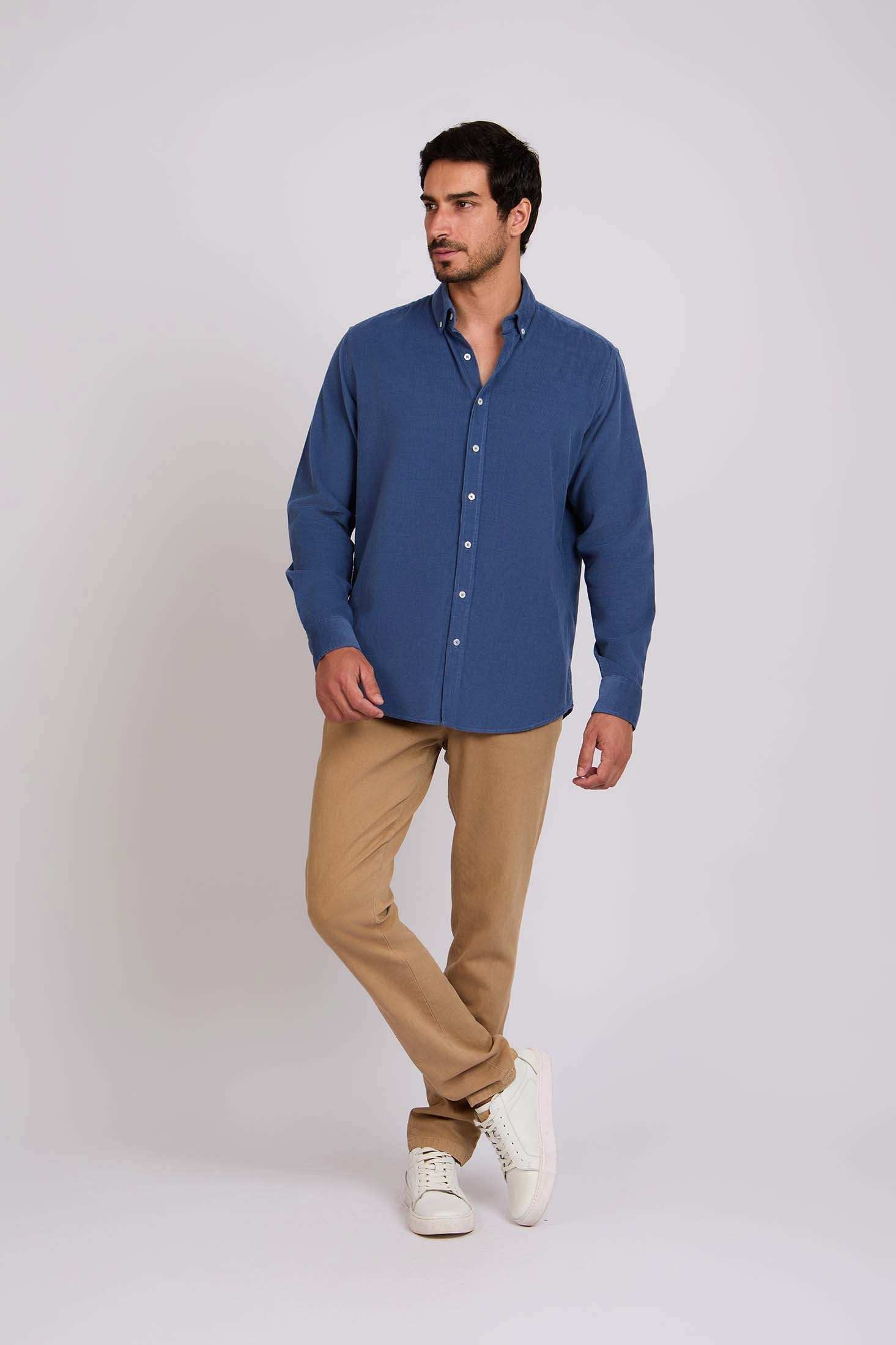 Men Regular Fit Shirt Blue