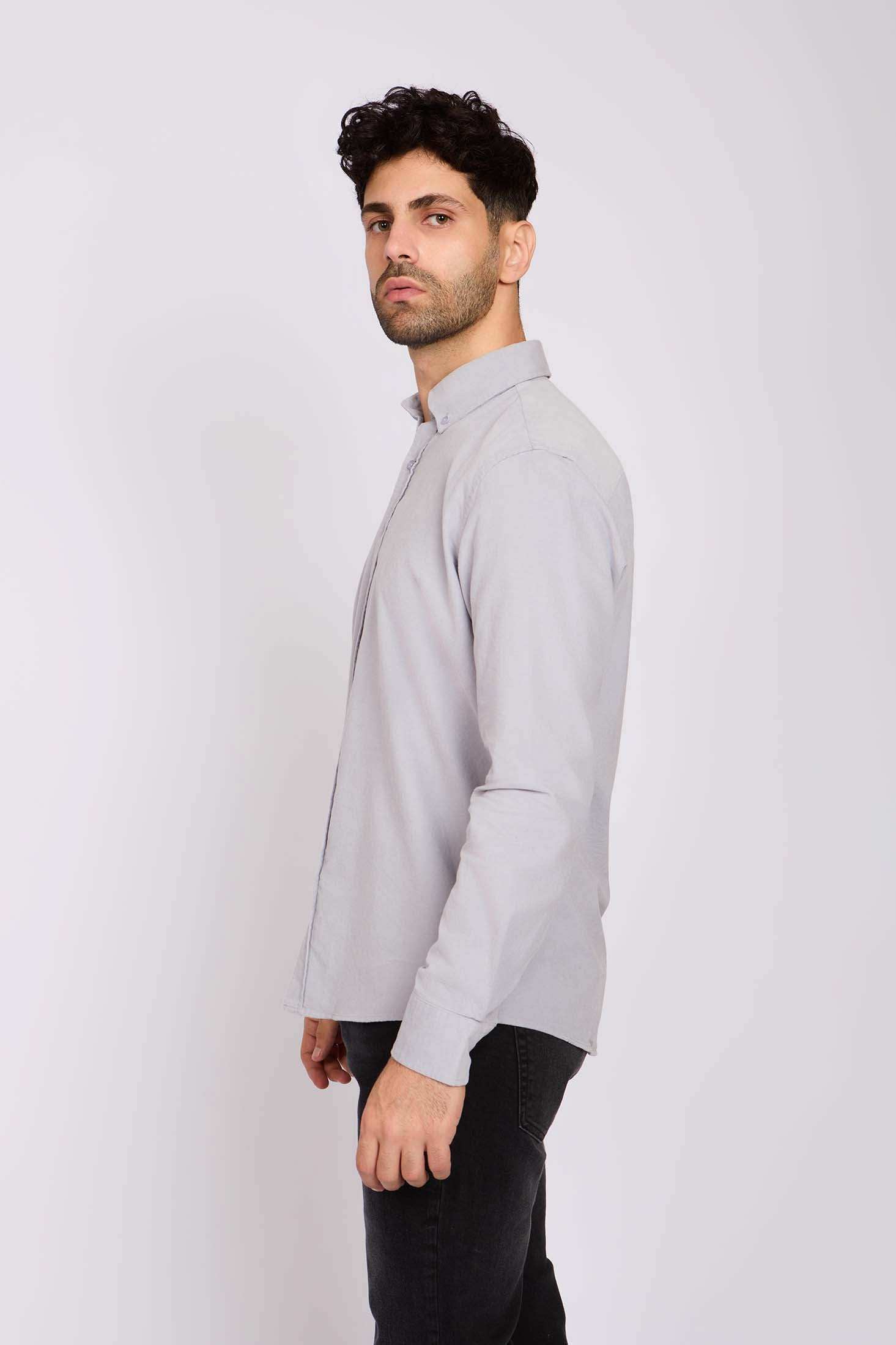 Men Regular Fit Shirt Grey