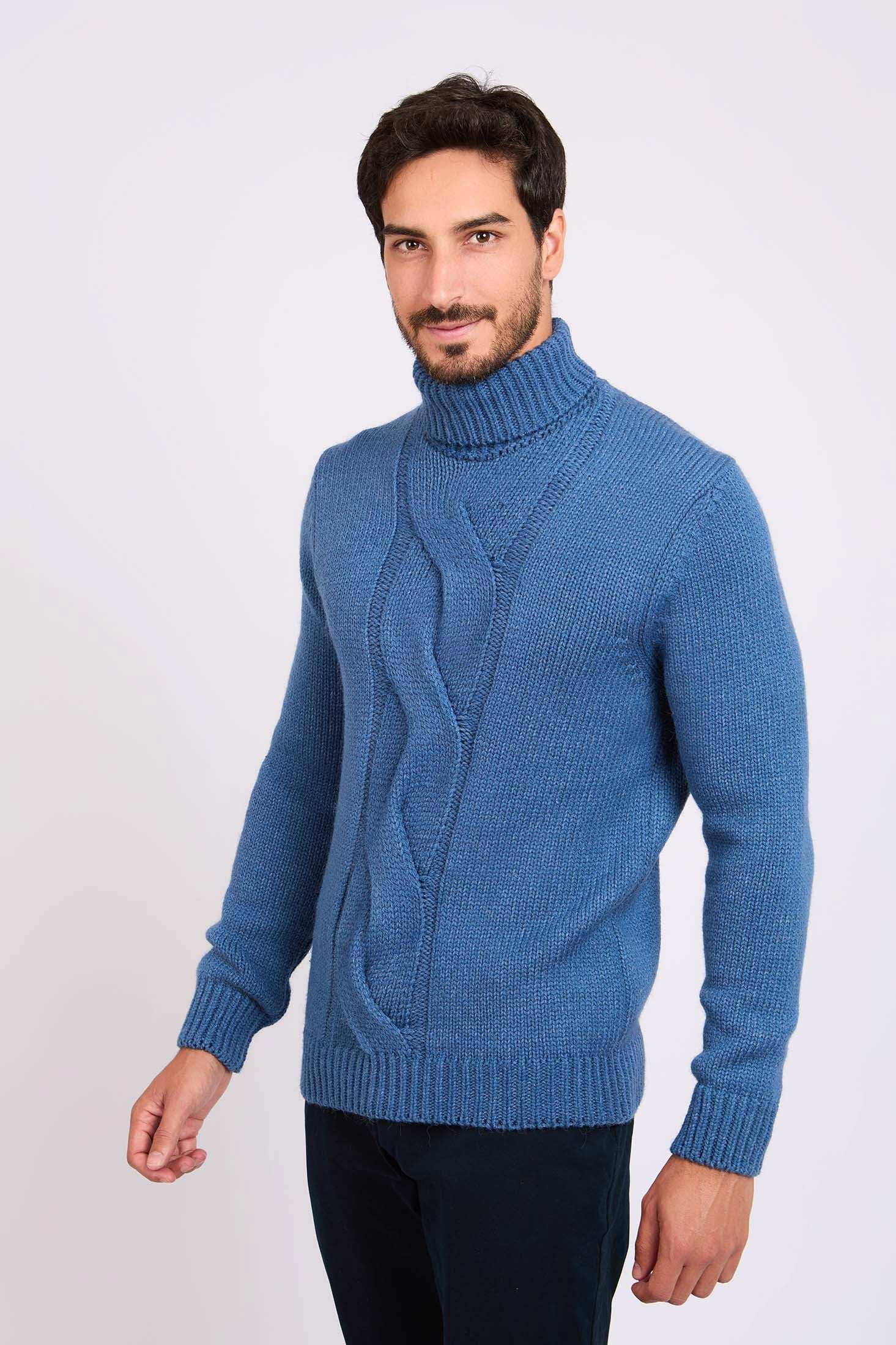 Men Regular Fit Pullover Blue