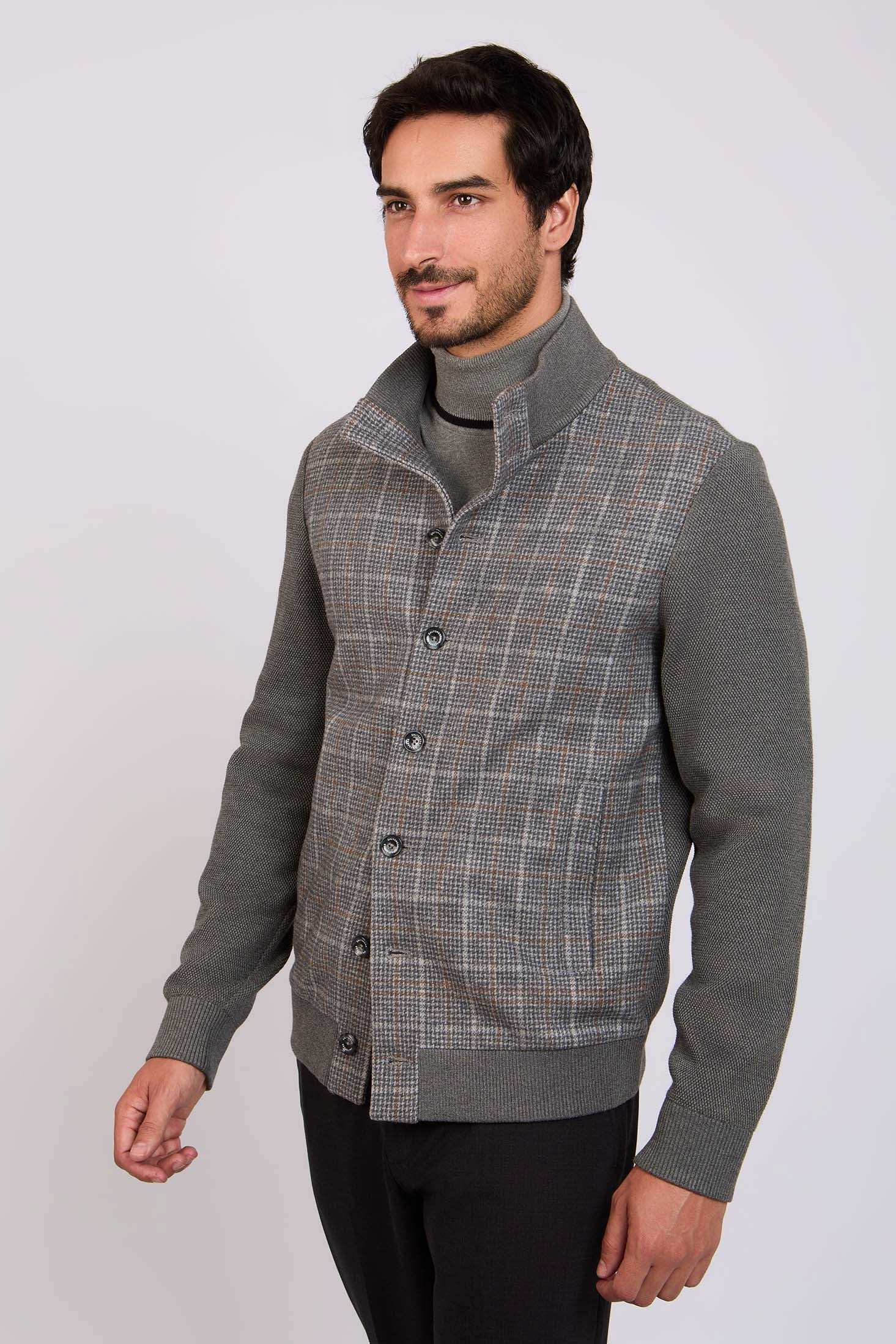 Men Regular Fit Jacket Dark Grey