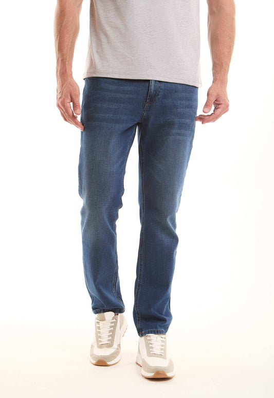 Blue Slim-Fit Cotton Jeans