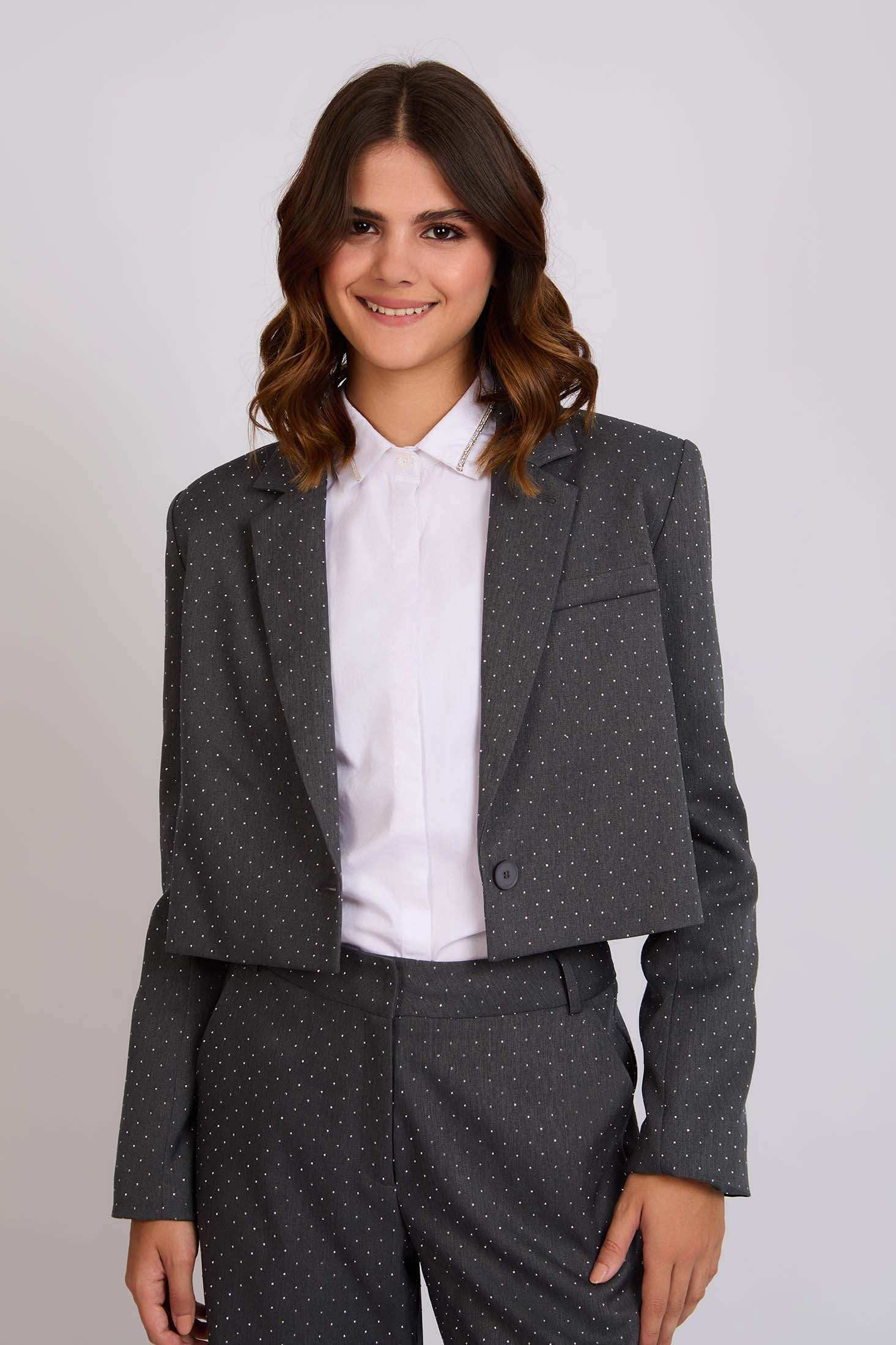Women Regular Fit Blazer Grey
