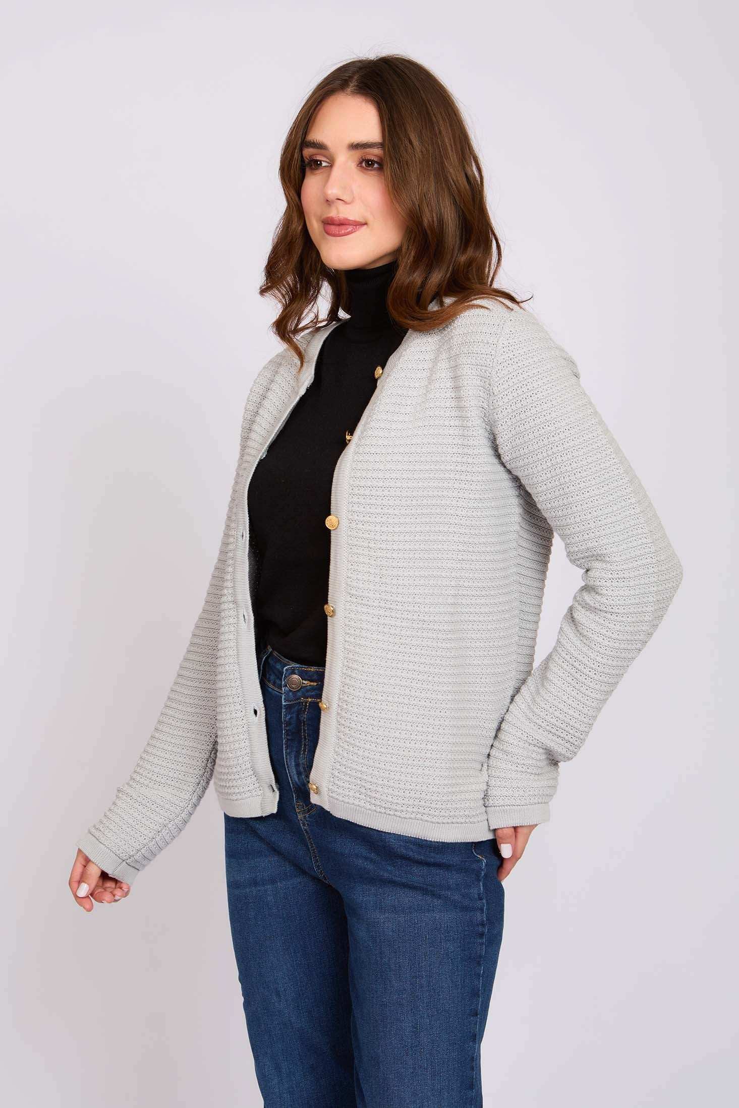 Women Regular Fit Cardigan Grey