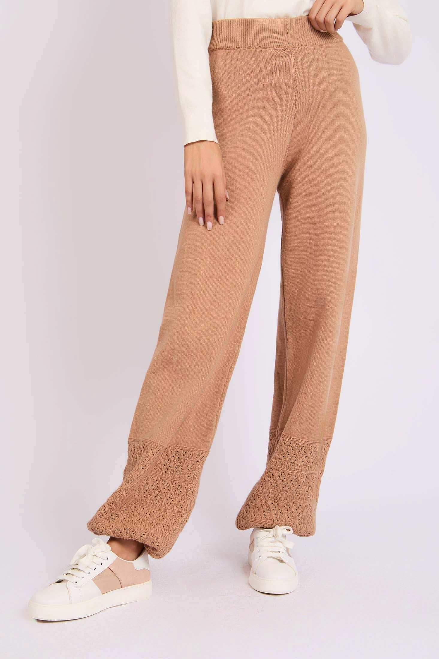 Women Regular Fit Pants Brown