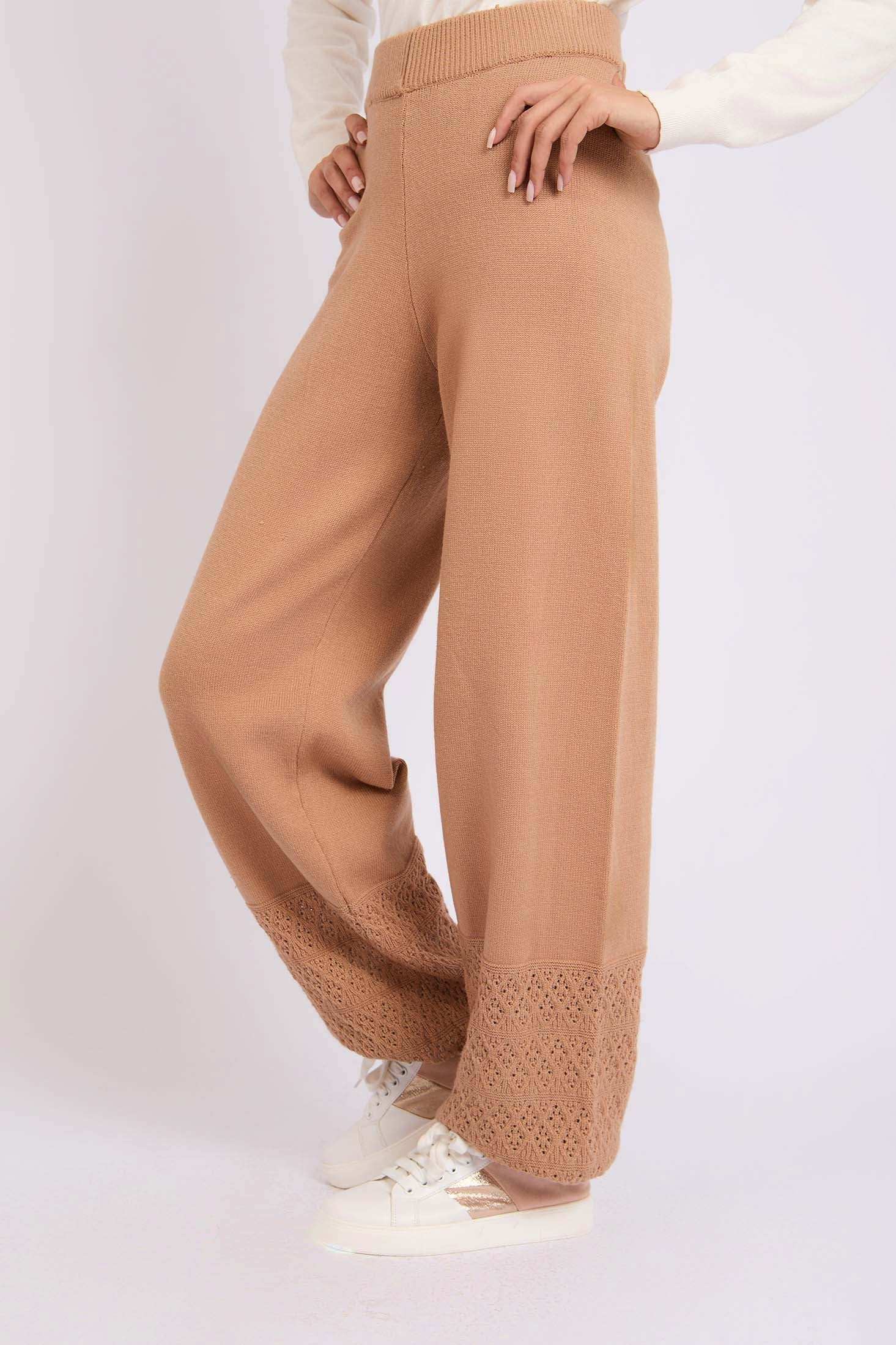 Women Regular Fit Pants Brown