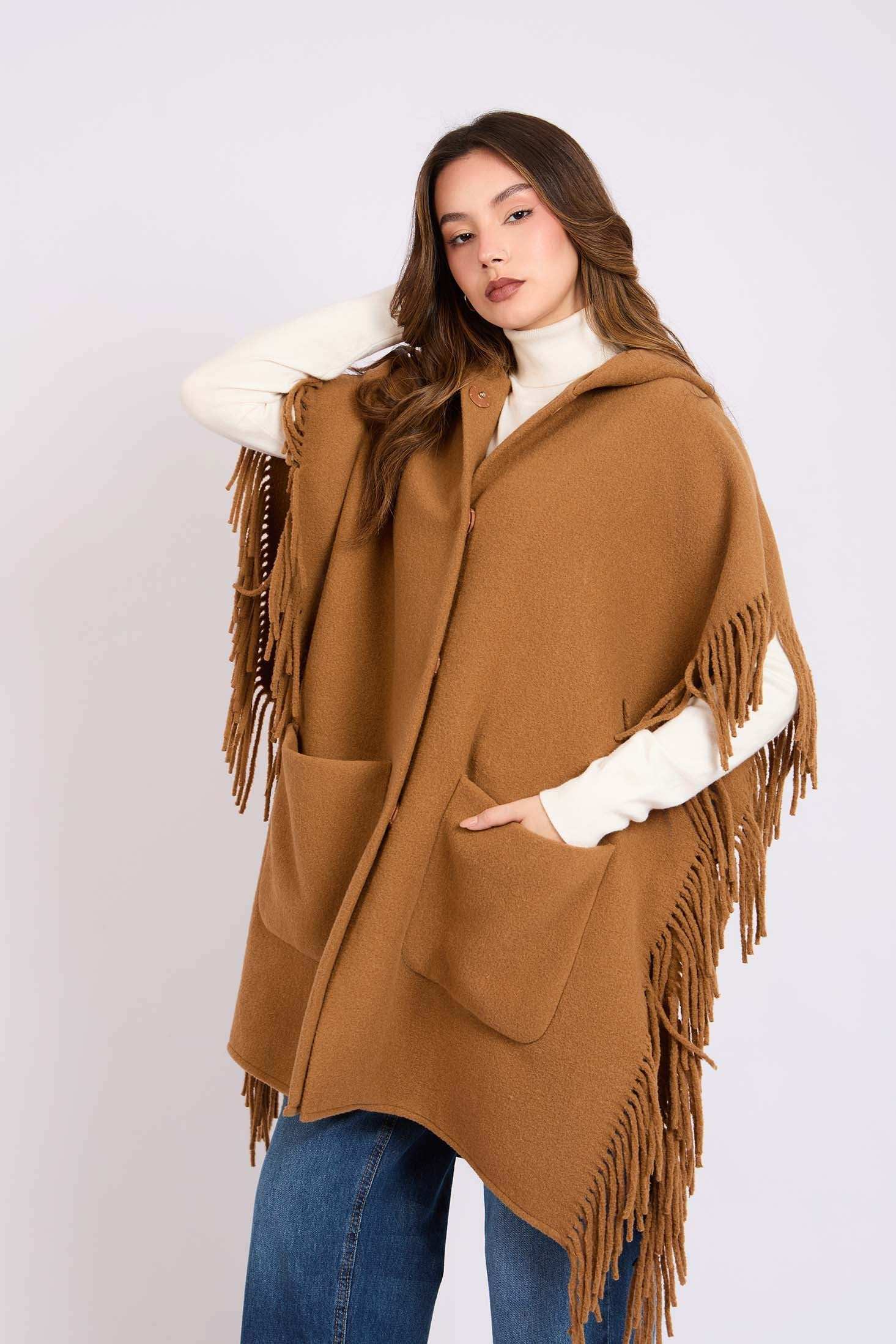 Women Regular Fit Cape Brown