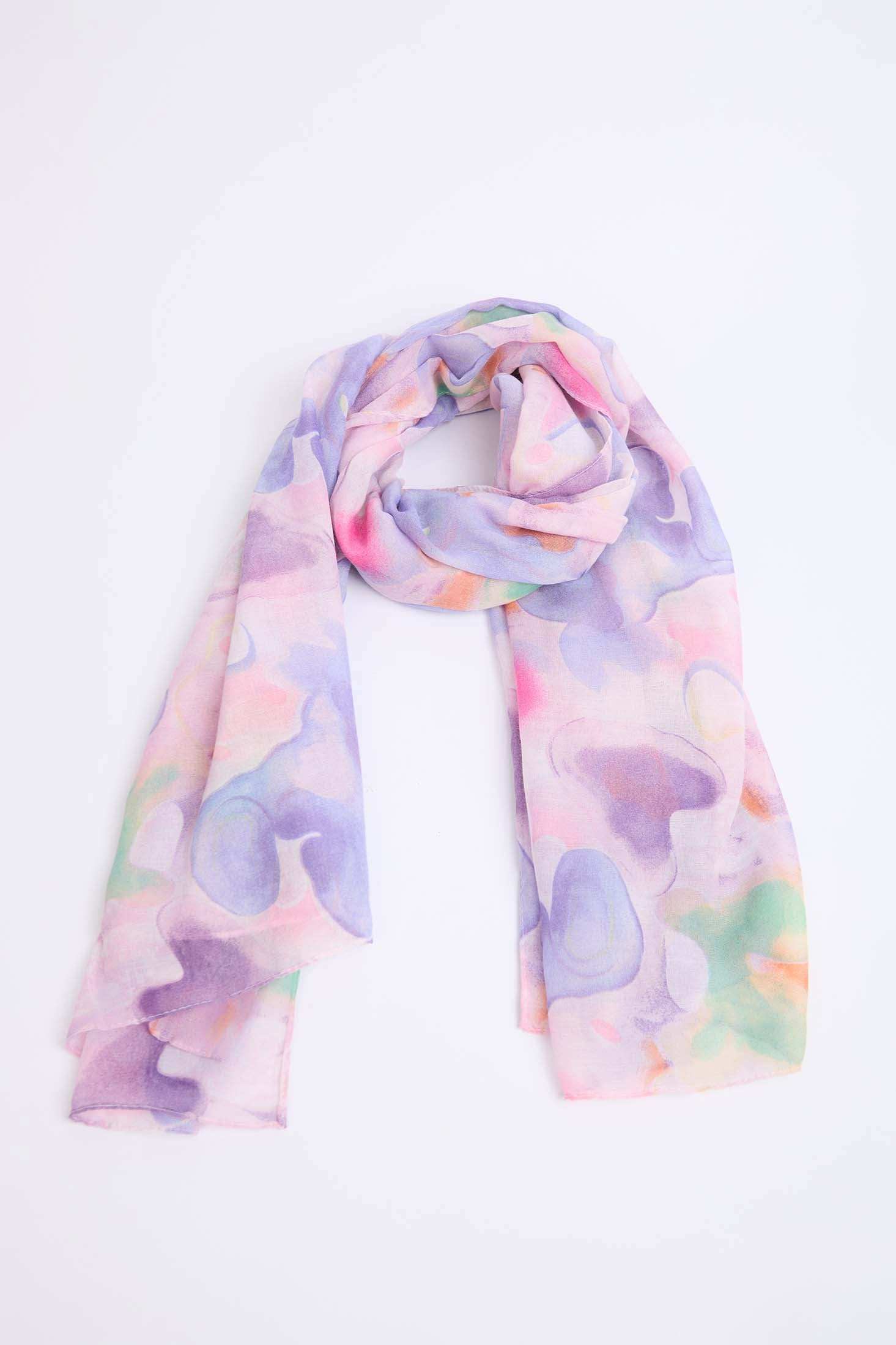 Women Scarf Dark Purple Multicolor