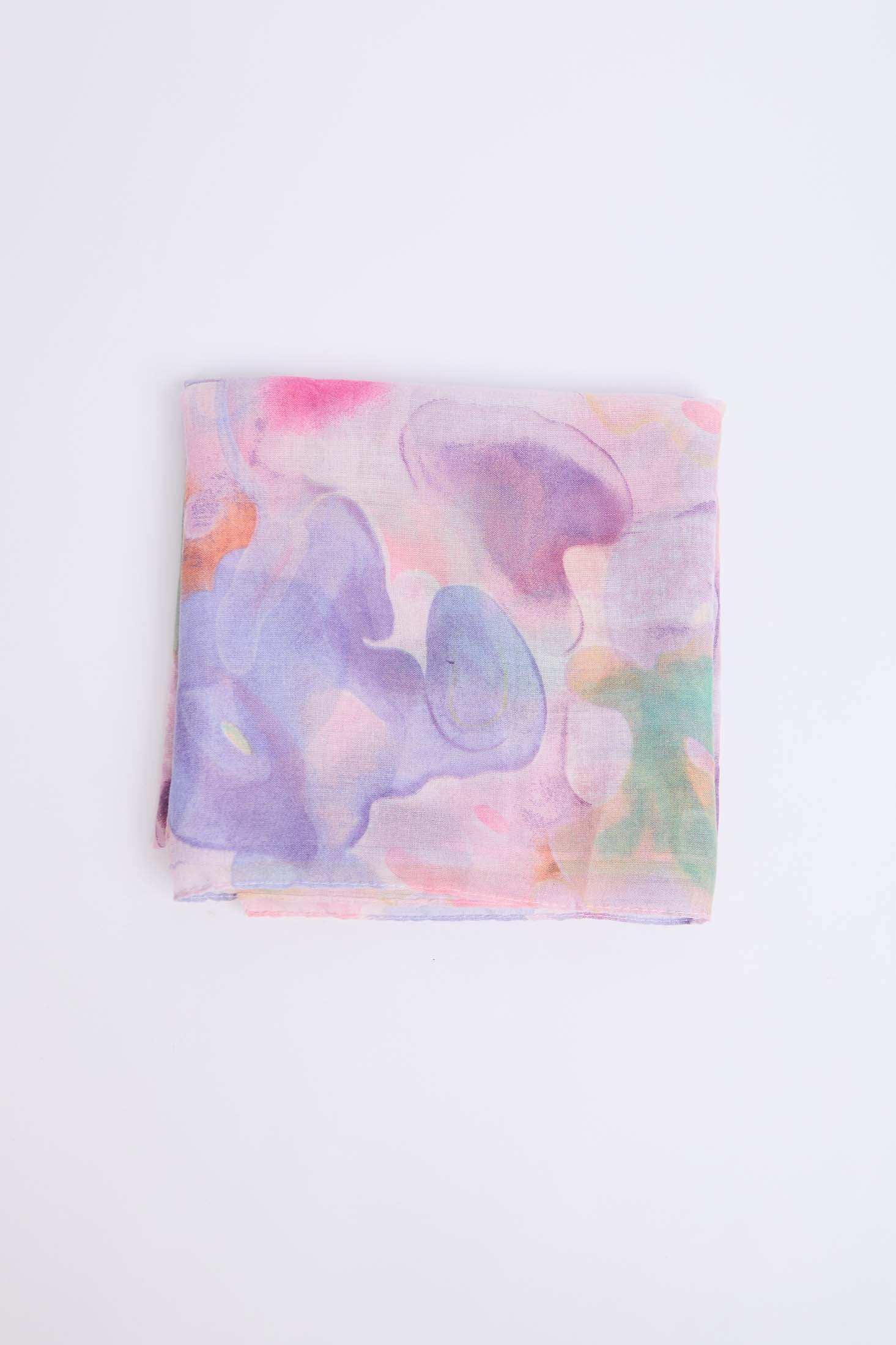 Women Scarf Dark Purple Multicolor