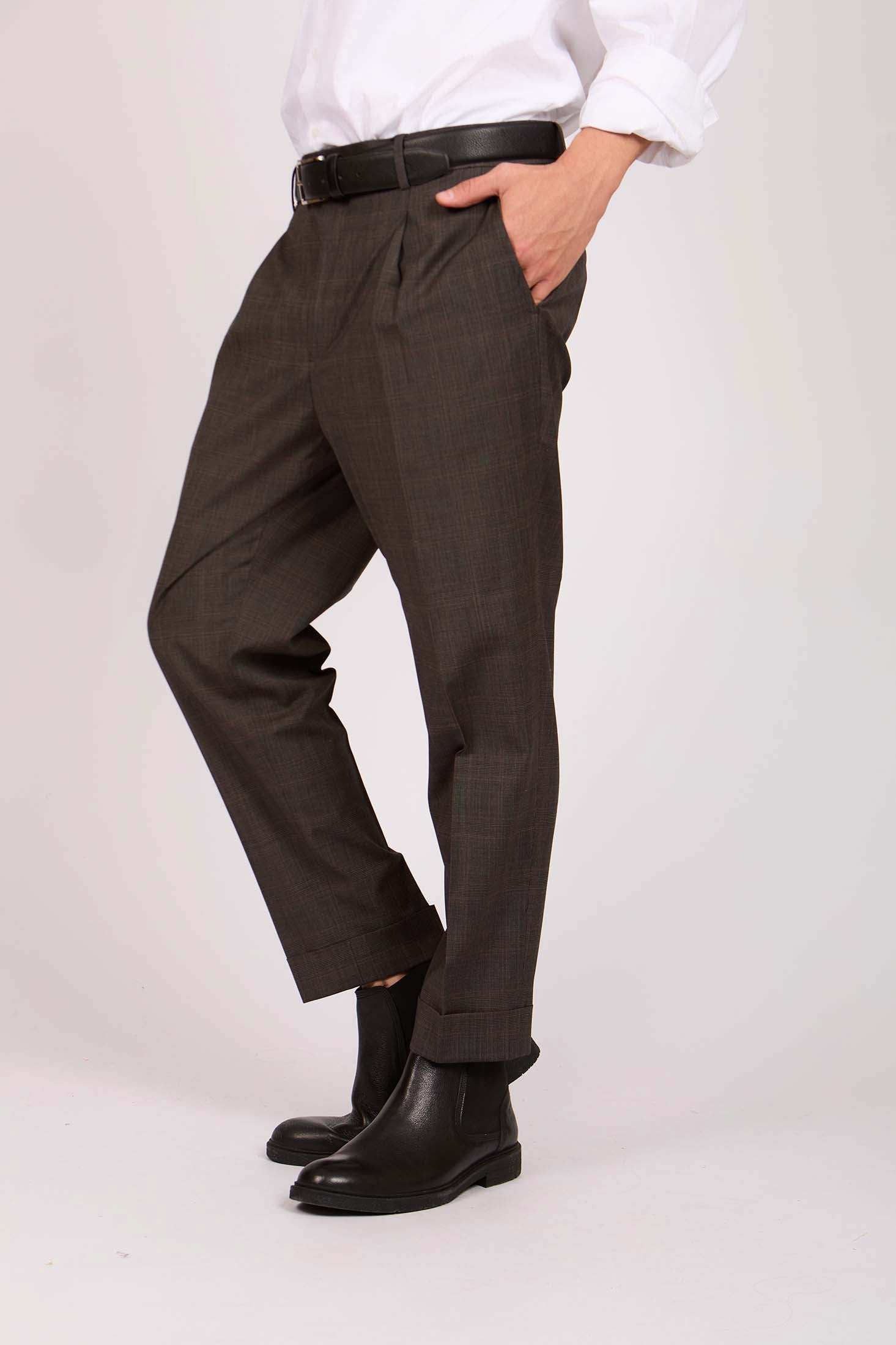 Men Regular Fit Pants Brown