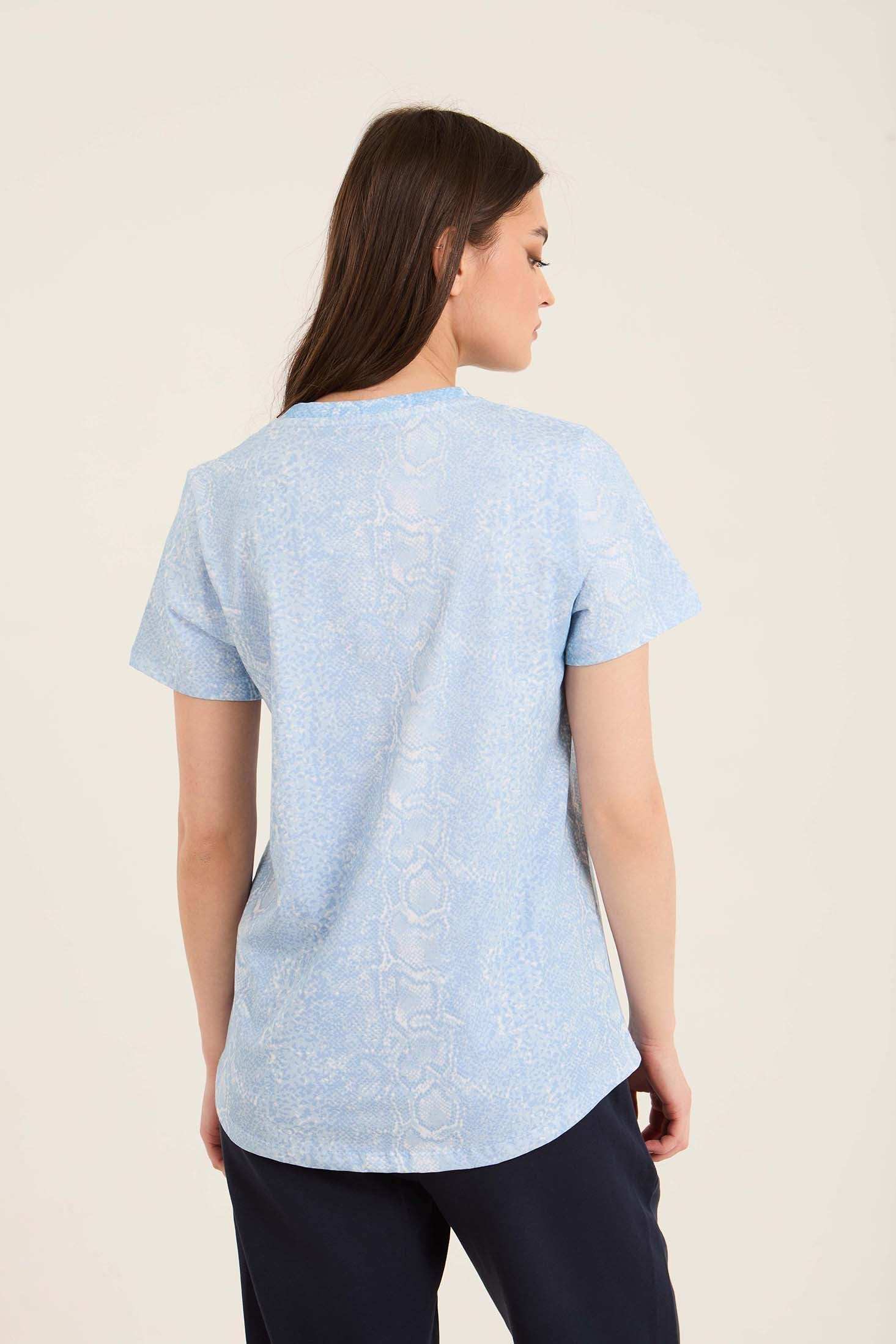 Regular Fit Snake Pattern Comfy Tee