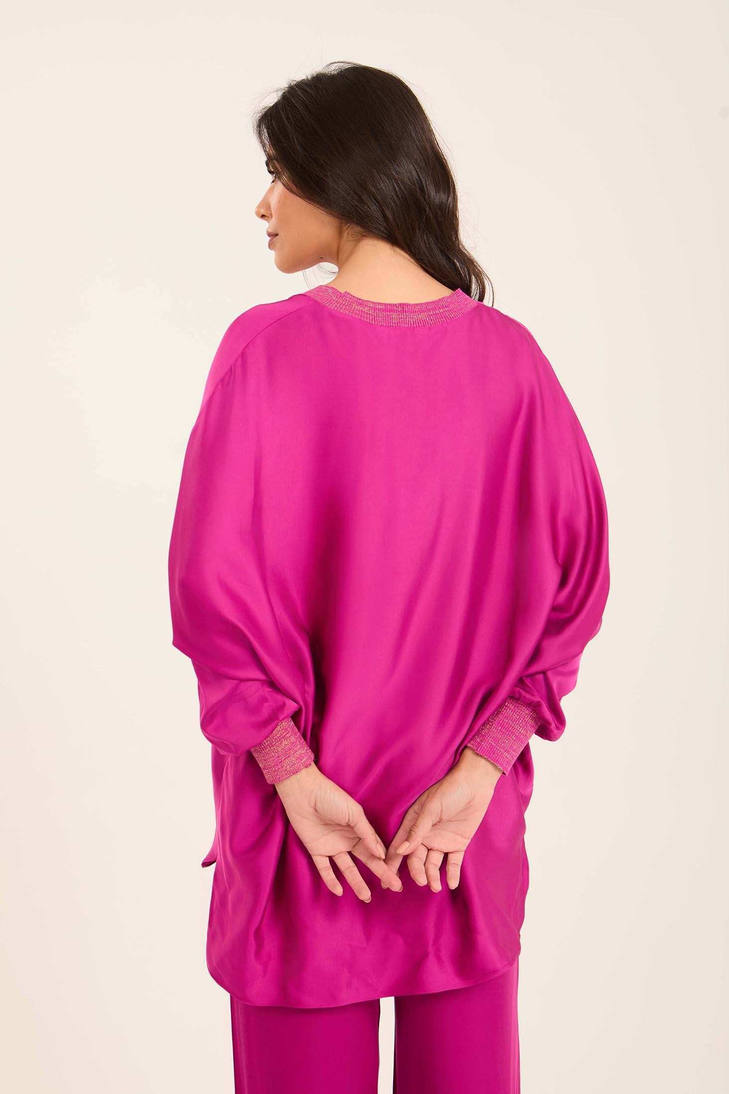 Colorful Ribbed V-Neck Tunic