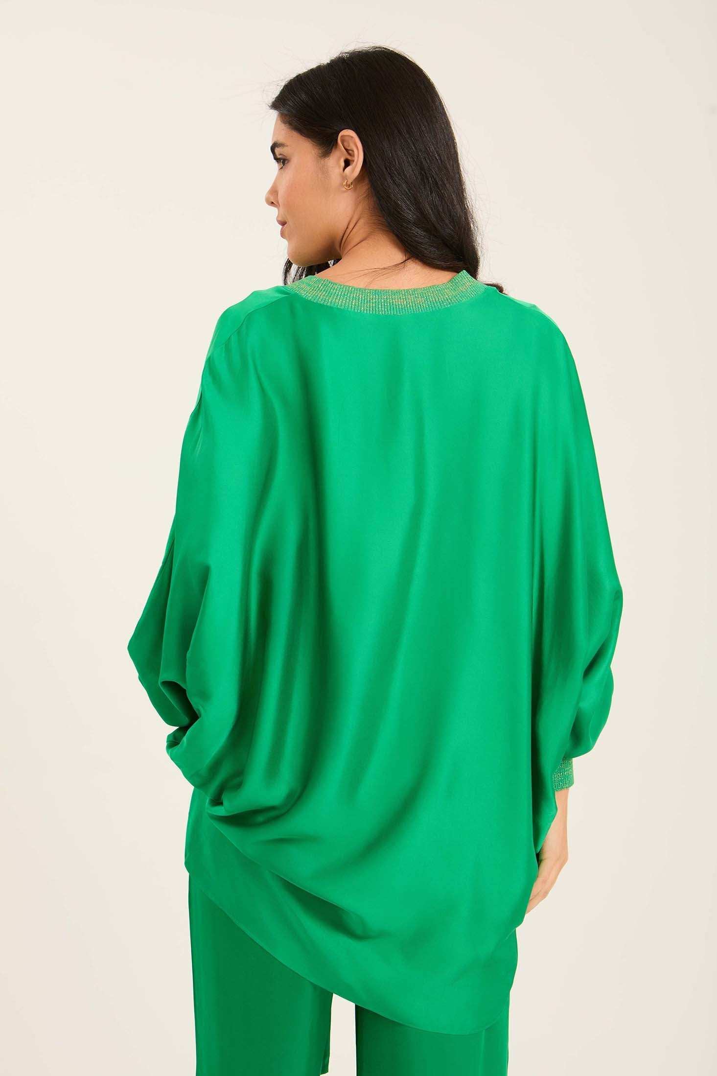 Colorful Ribbed V-Neck Tunic