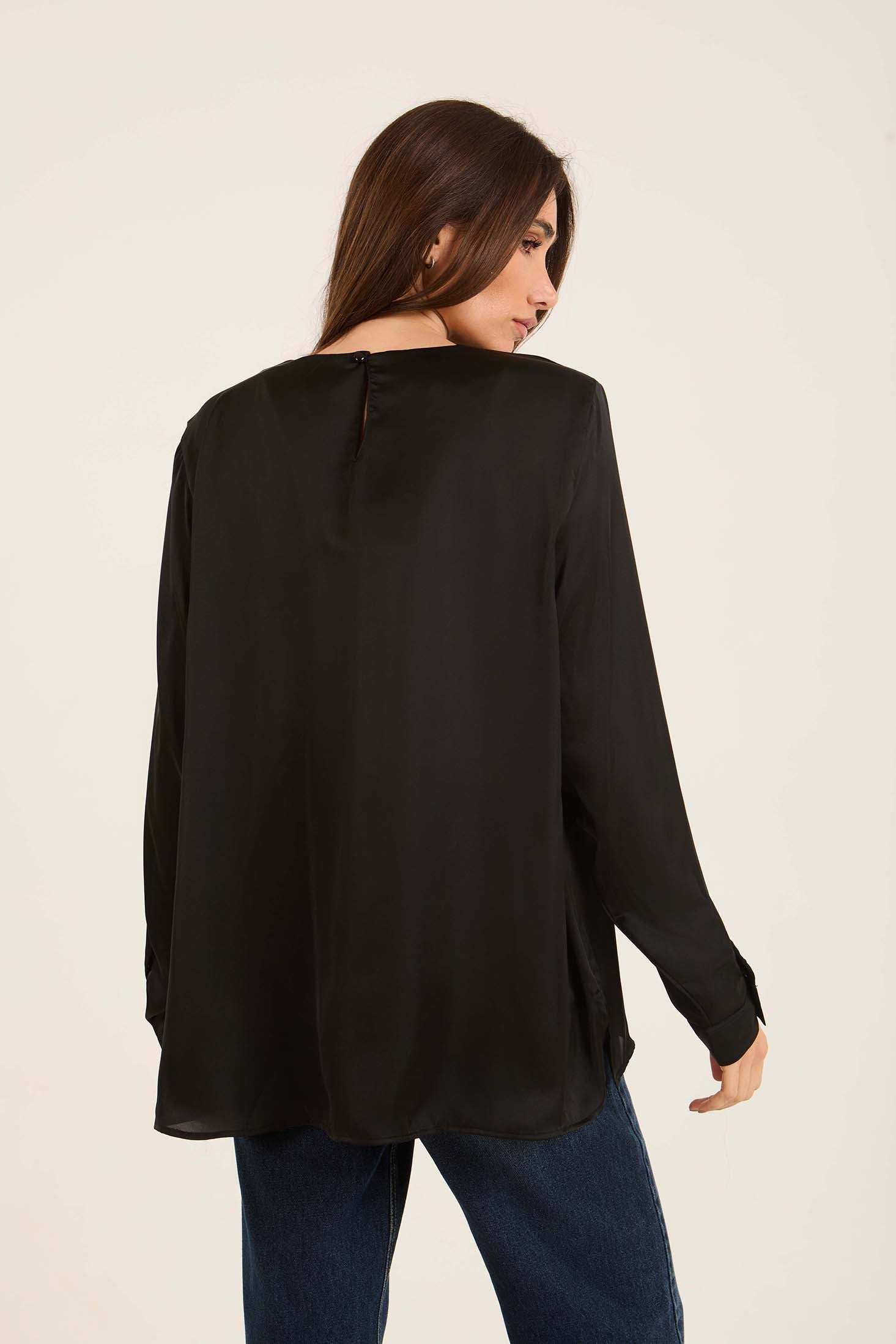 Pleated Satin Blouse
