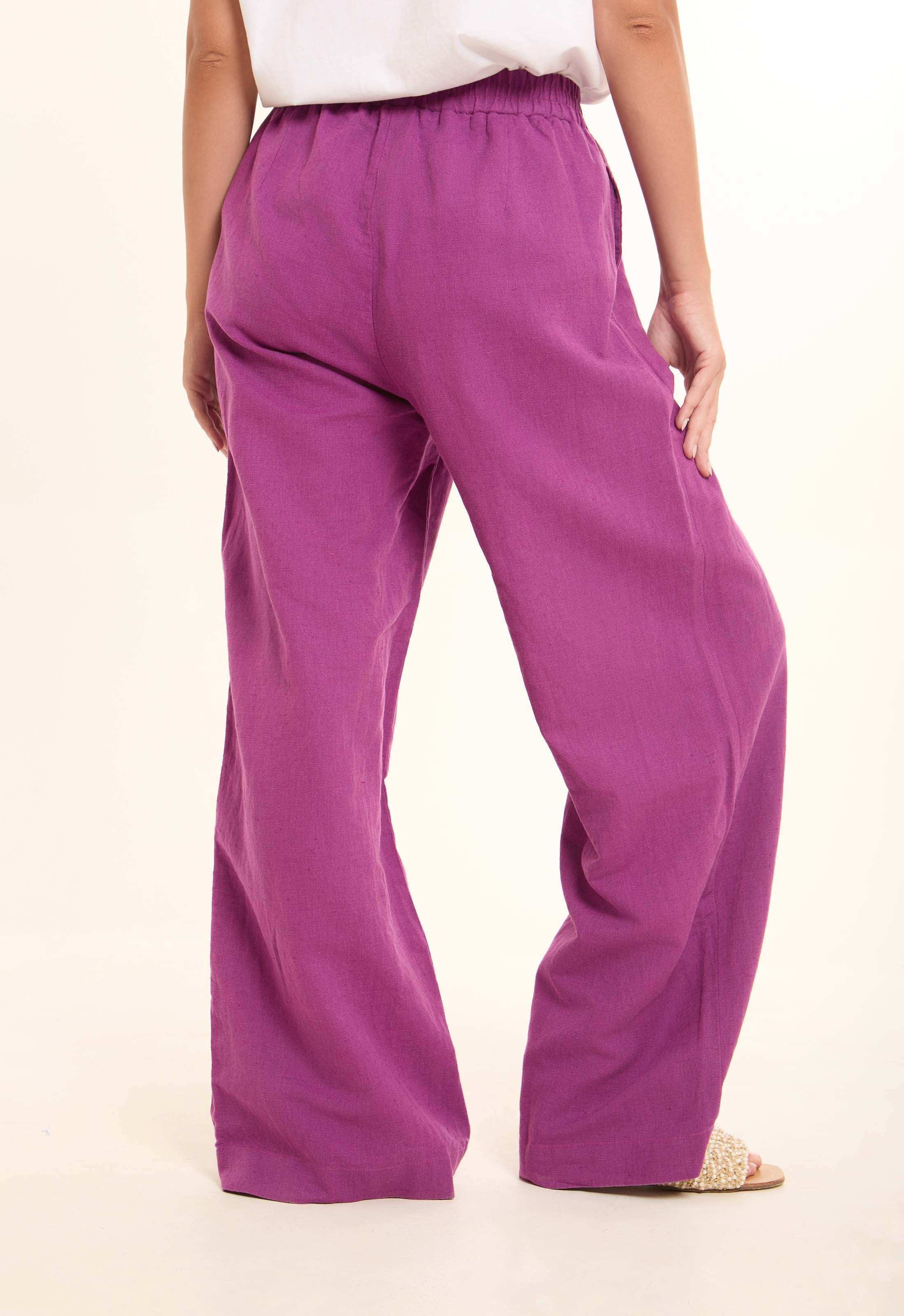 Relaxed Wide-Leg Linen Pants