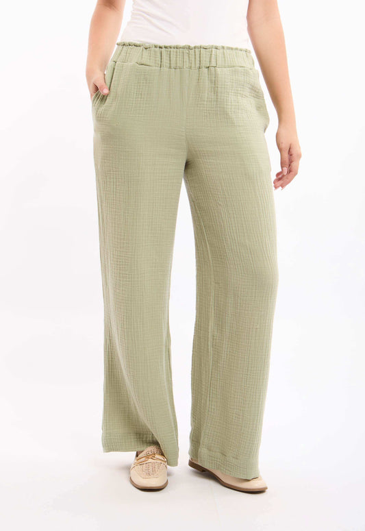 بنطلون مزخرف بقصة رجل واسعة