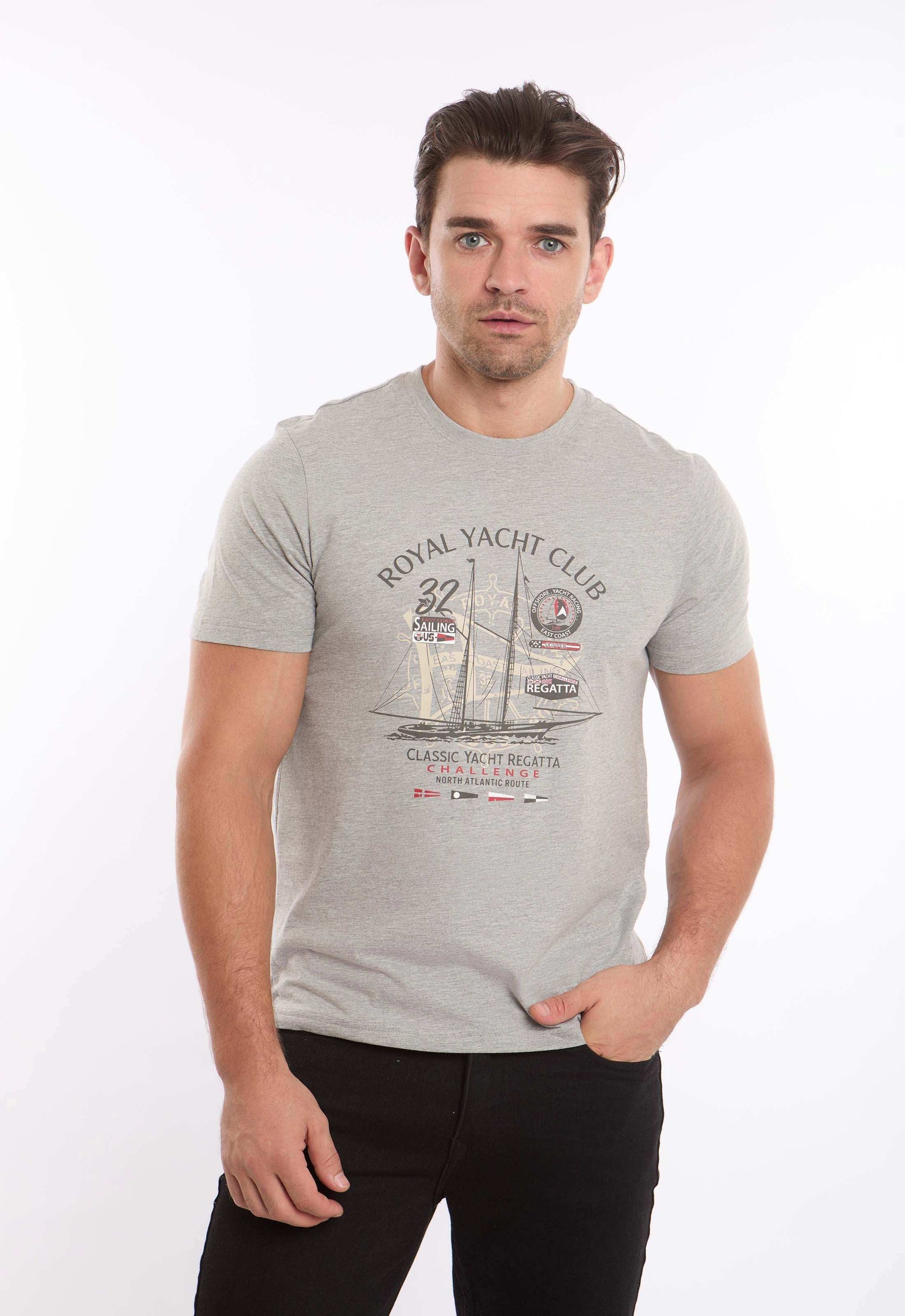 Crew Neck Printed "Yacht" Comfy Tee