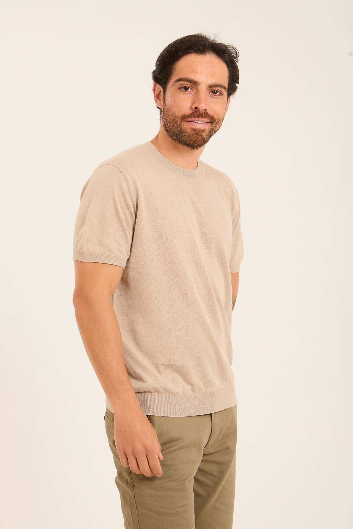 Short Sleeves Textured Tee with Hem