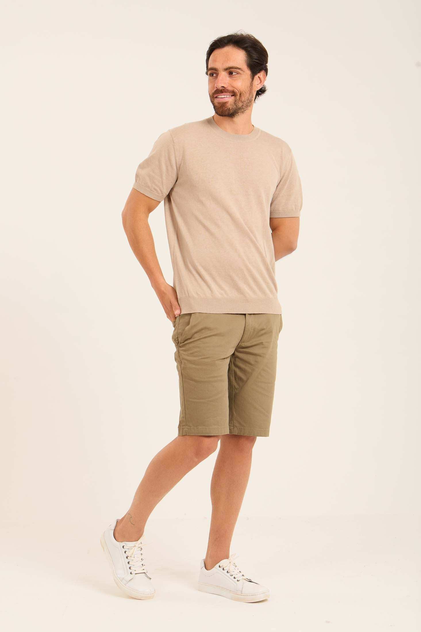 Short Sleeves Textured Tee with Hem