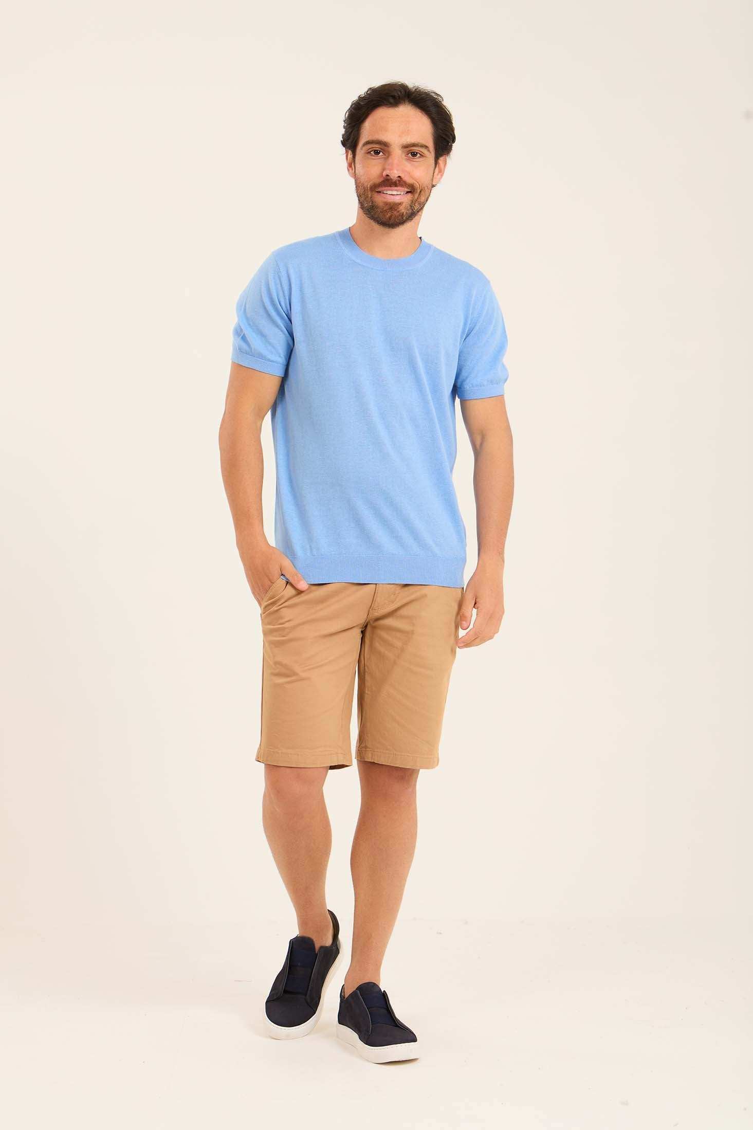 Short Sleeves Textured Tee with Hem