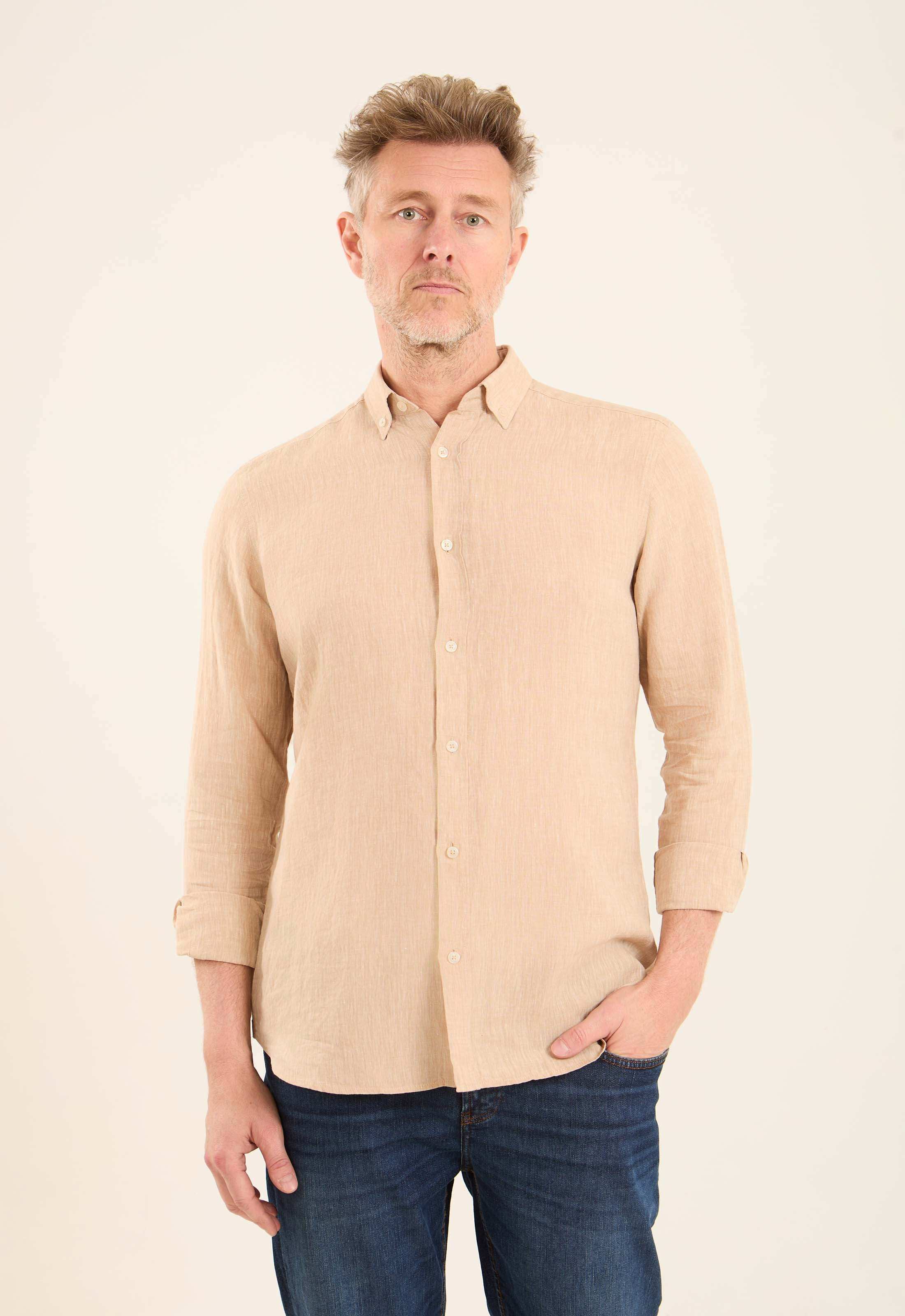 Textured Lightweight Summer Linen Shirt