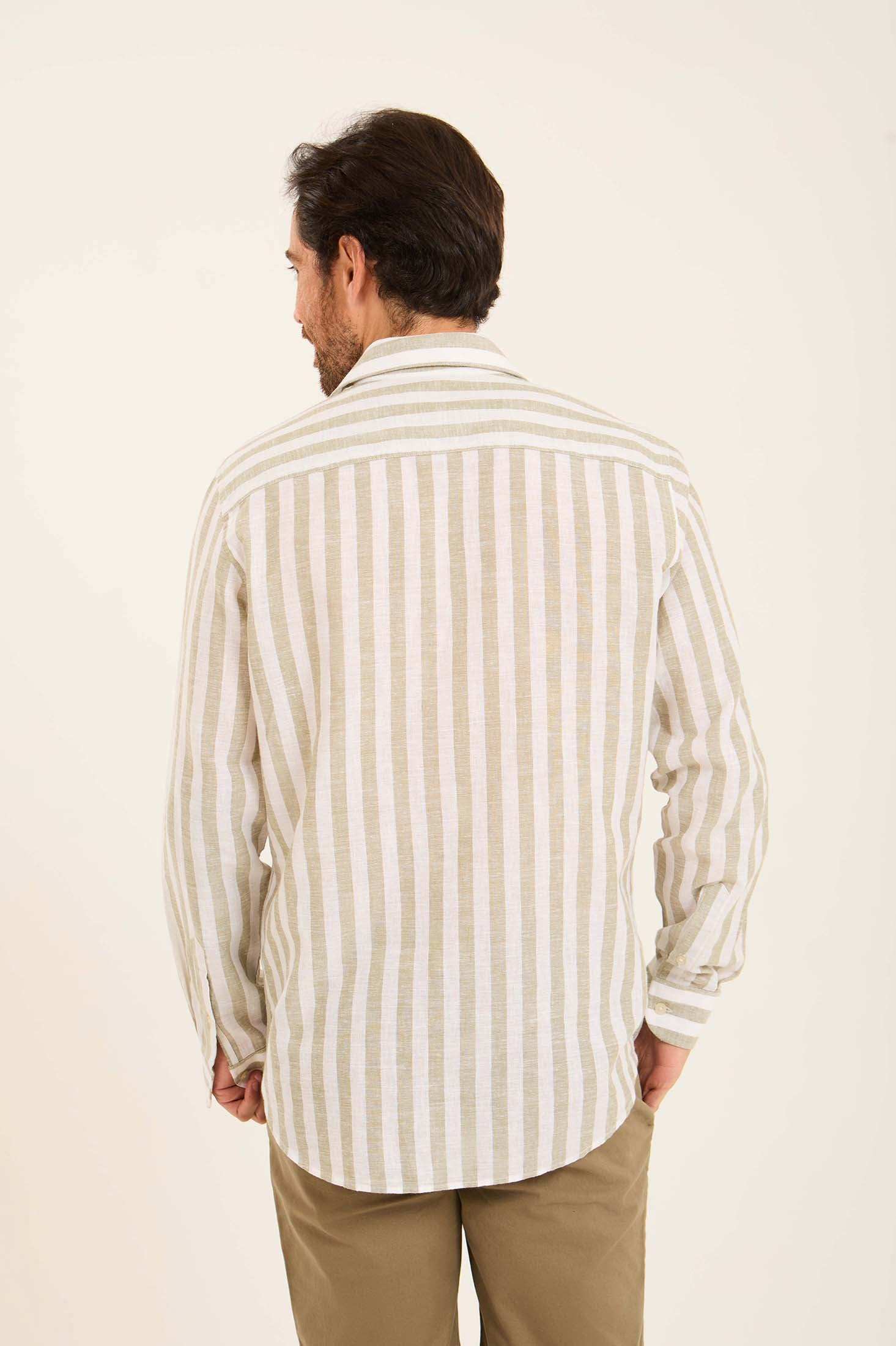 Dual-Tone Striped Long Sleeves Shirt