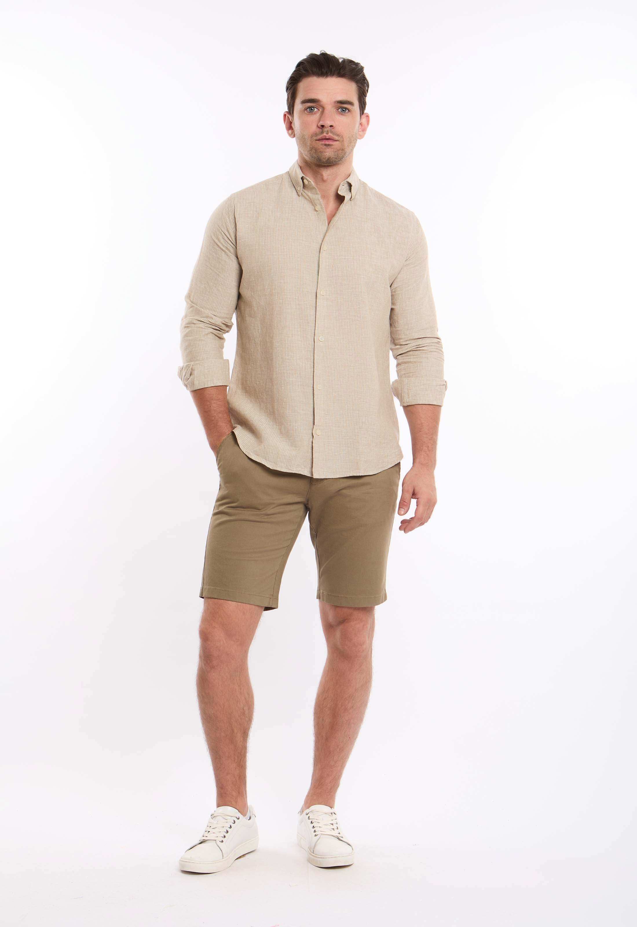 Pencil Stripes Casual Linen Shirt