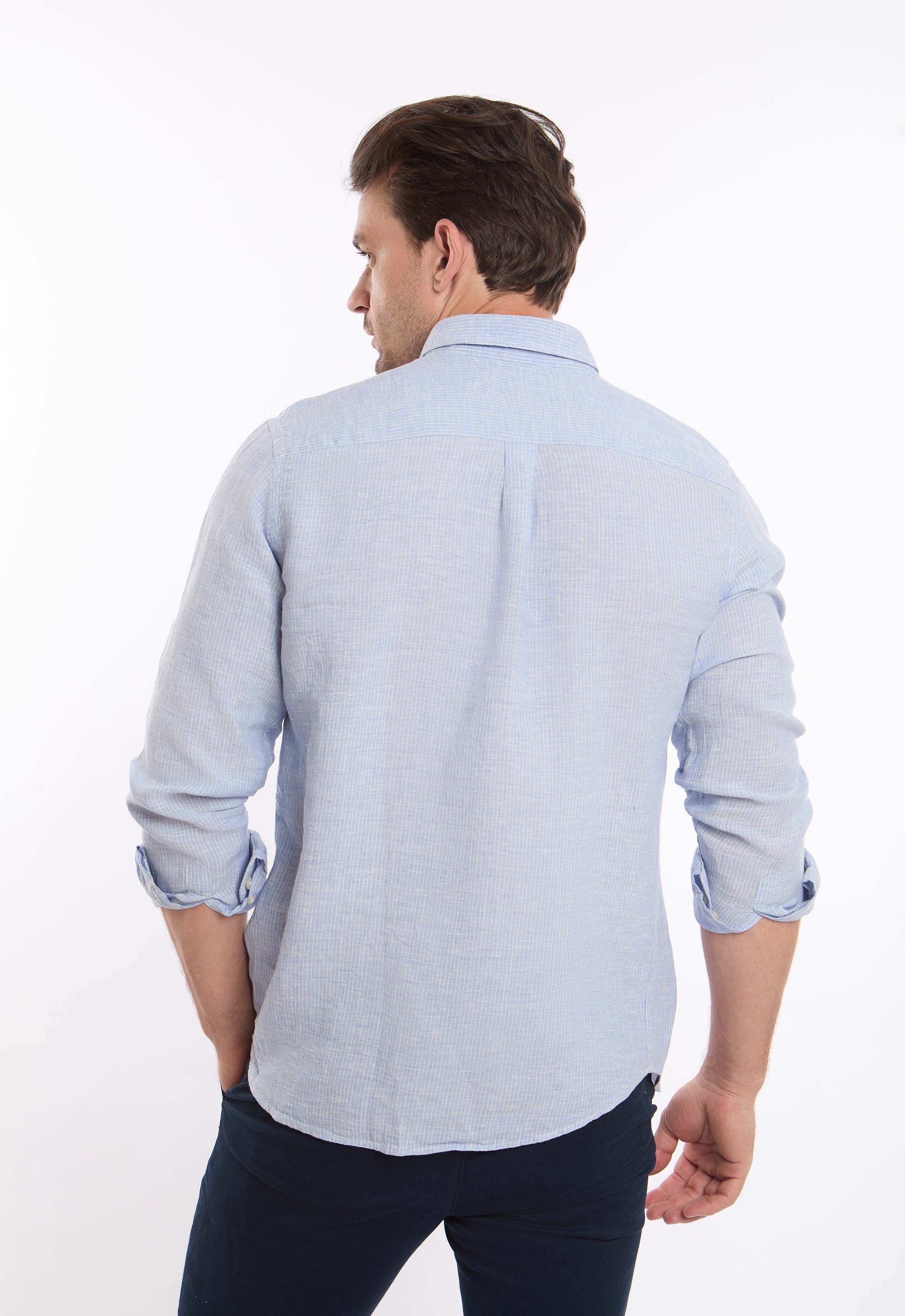 Pencil Stripes Casual Linen Shirt