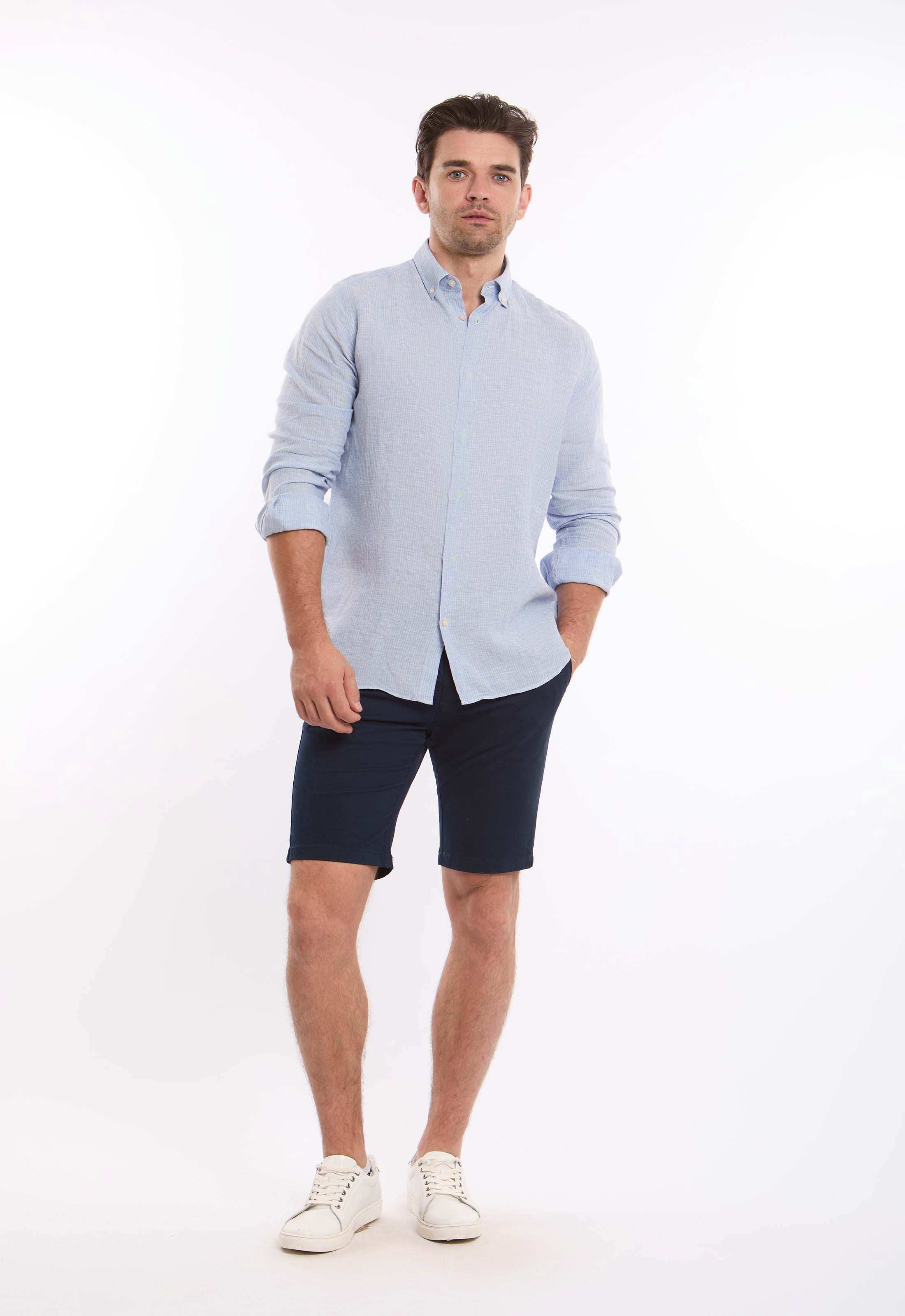 Pencil Stripes Casual Linen Shirt