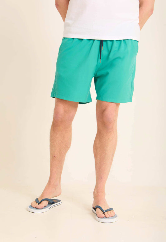 Elastic Waist with Drawstring Swim Shorts