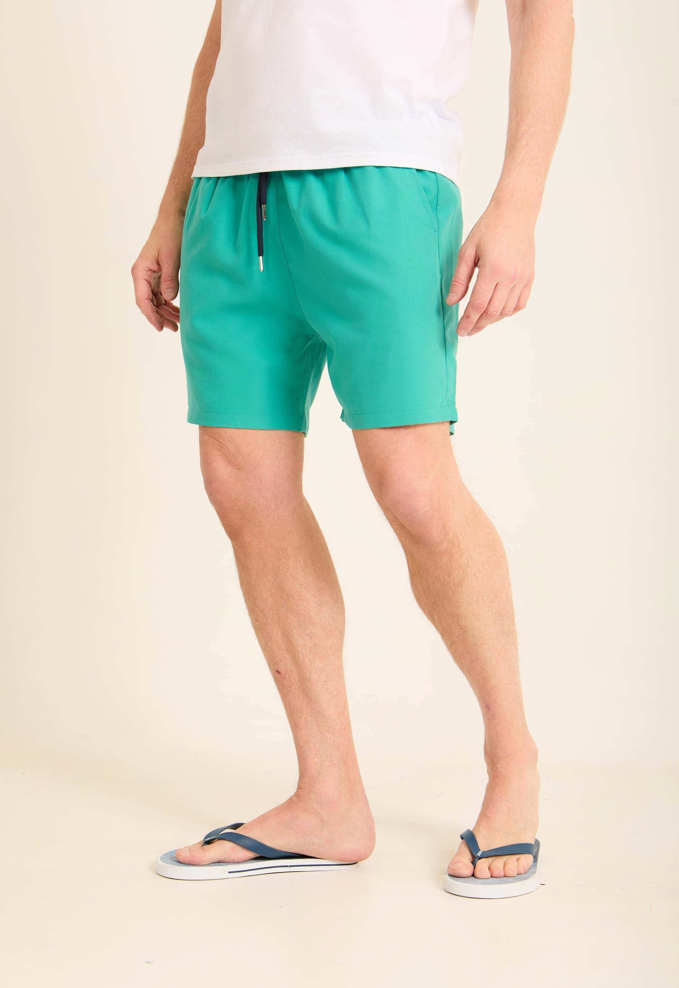 Elastic Waist with Drawstring Swim Shorts