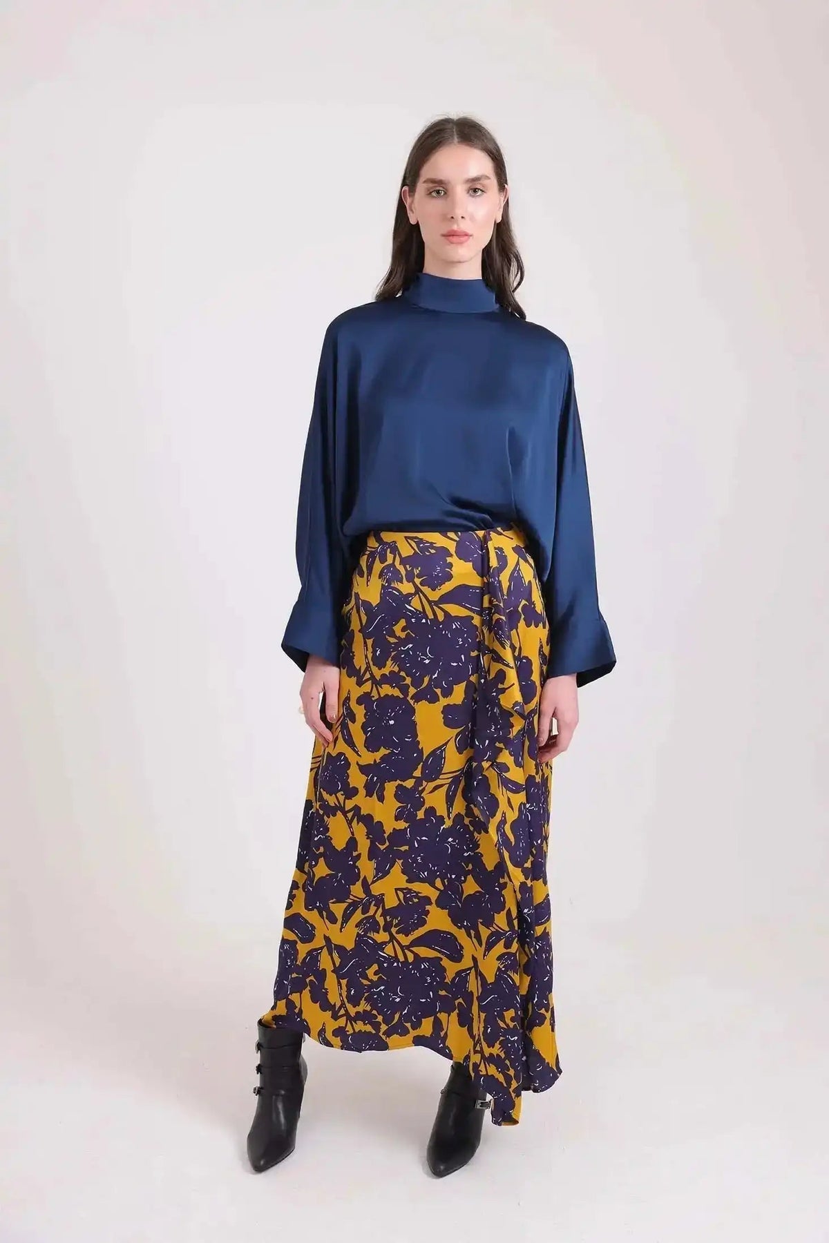 Floral Flowy Summer Midi Skirt