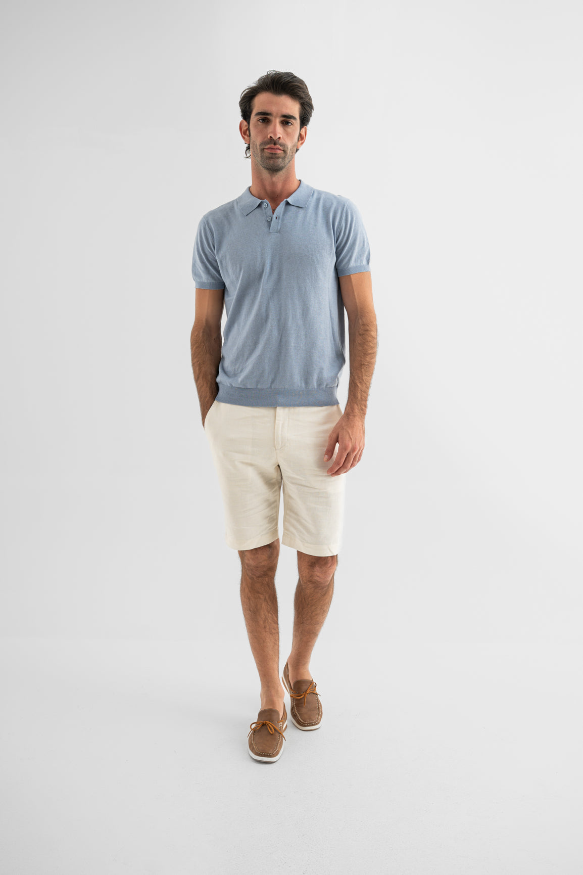 Linen Shorts with Side Pockets