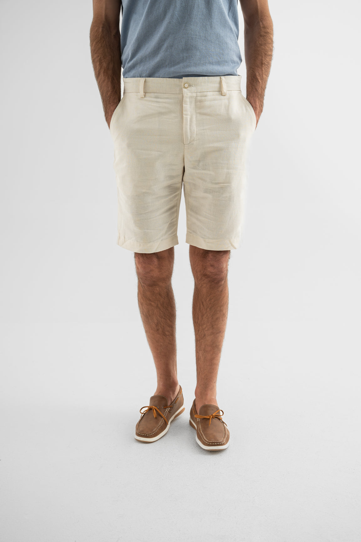 Linen Shorts with Side Pockets