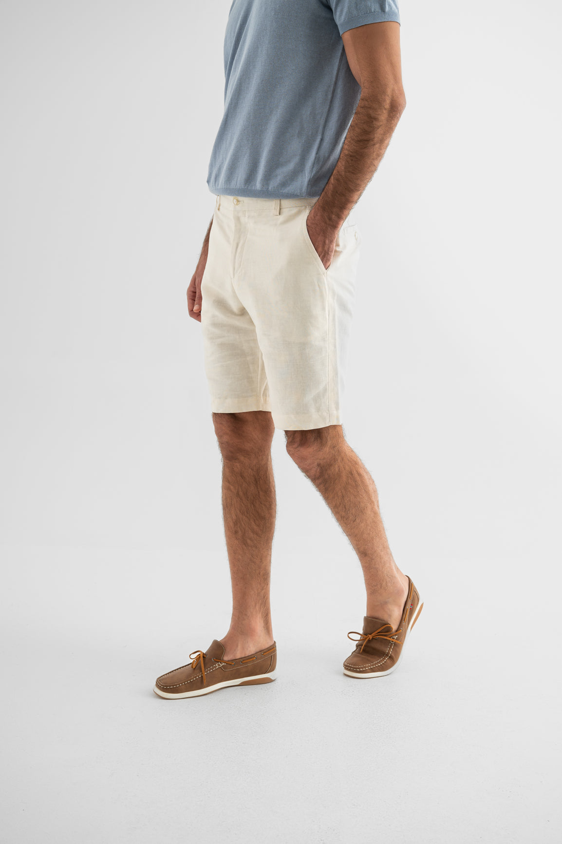 Linen Shorts with Side Pockets