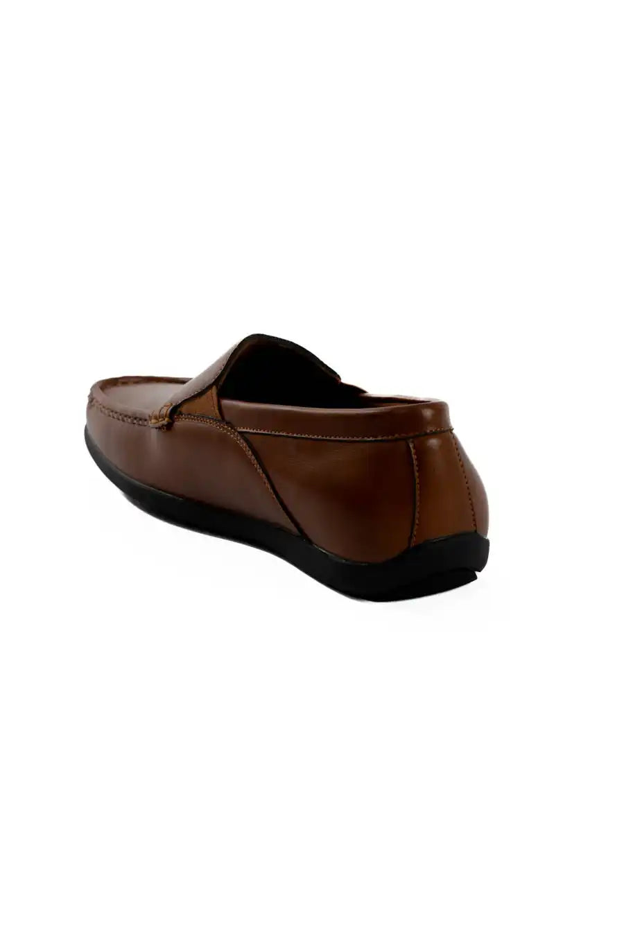 حذاء لوفر جلدي بلون بني كستنائي