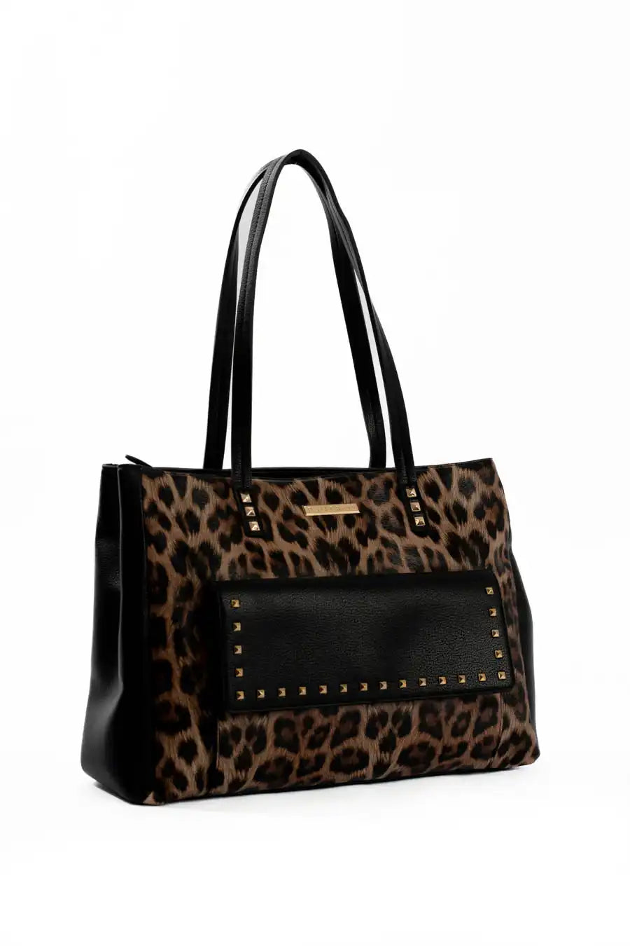 حقيبة يد أنيقة من نوع Leopard مع جيب مسنن