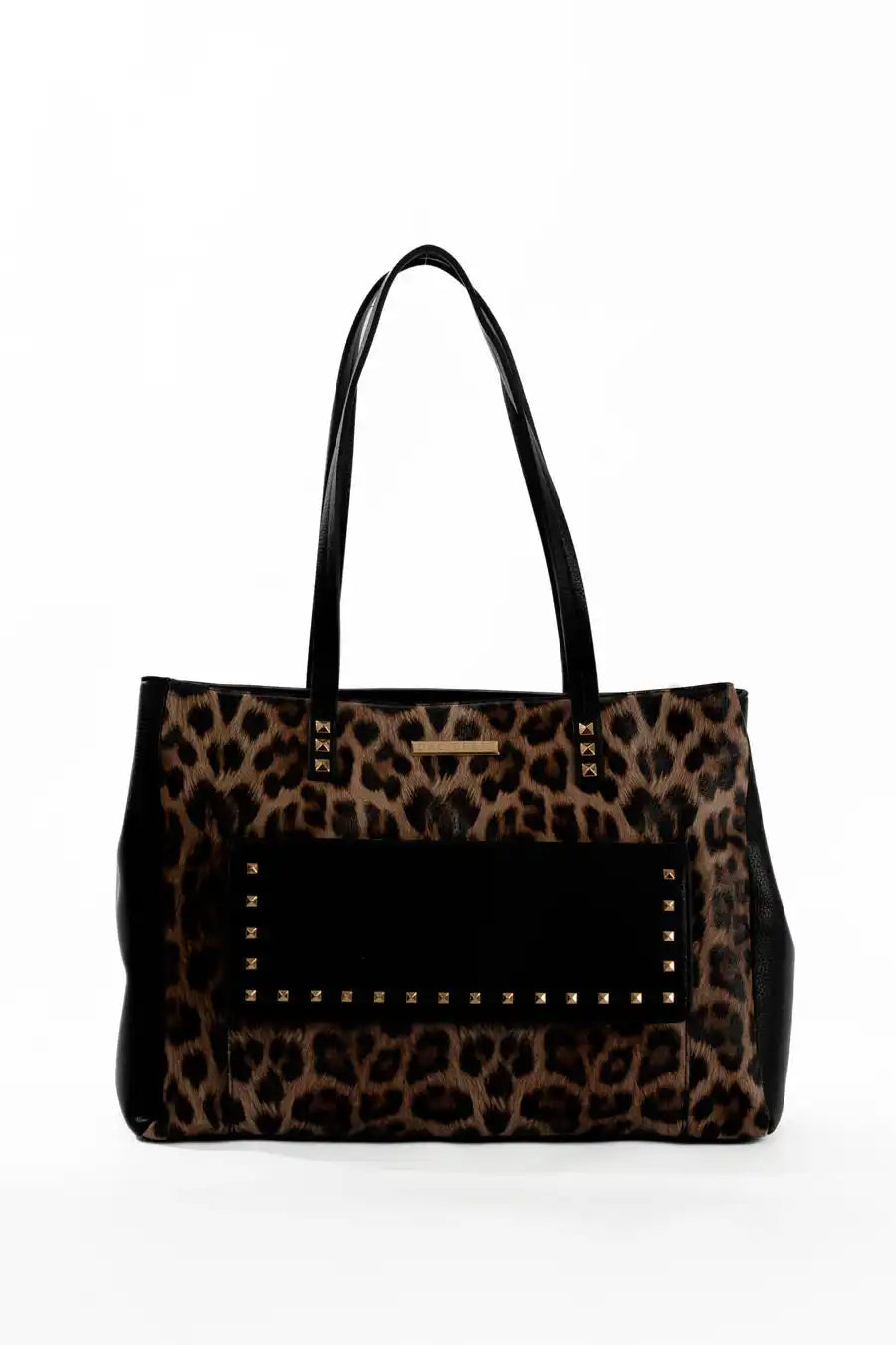 حقيبة يد أنيقة من نوع Leopard مع جيب مسنن