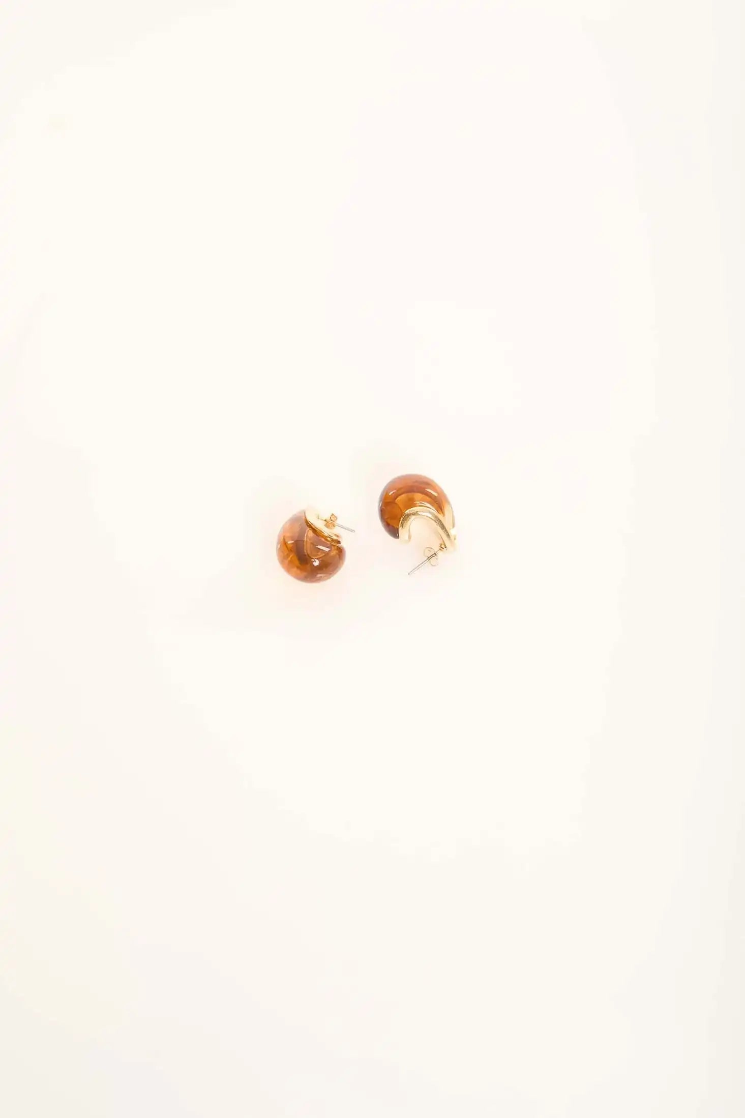 Amber Swirl Hoop Earrings