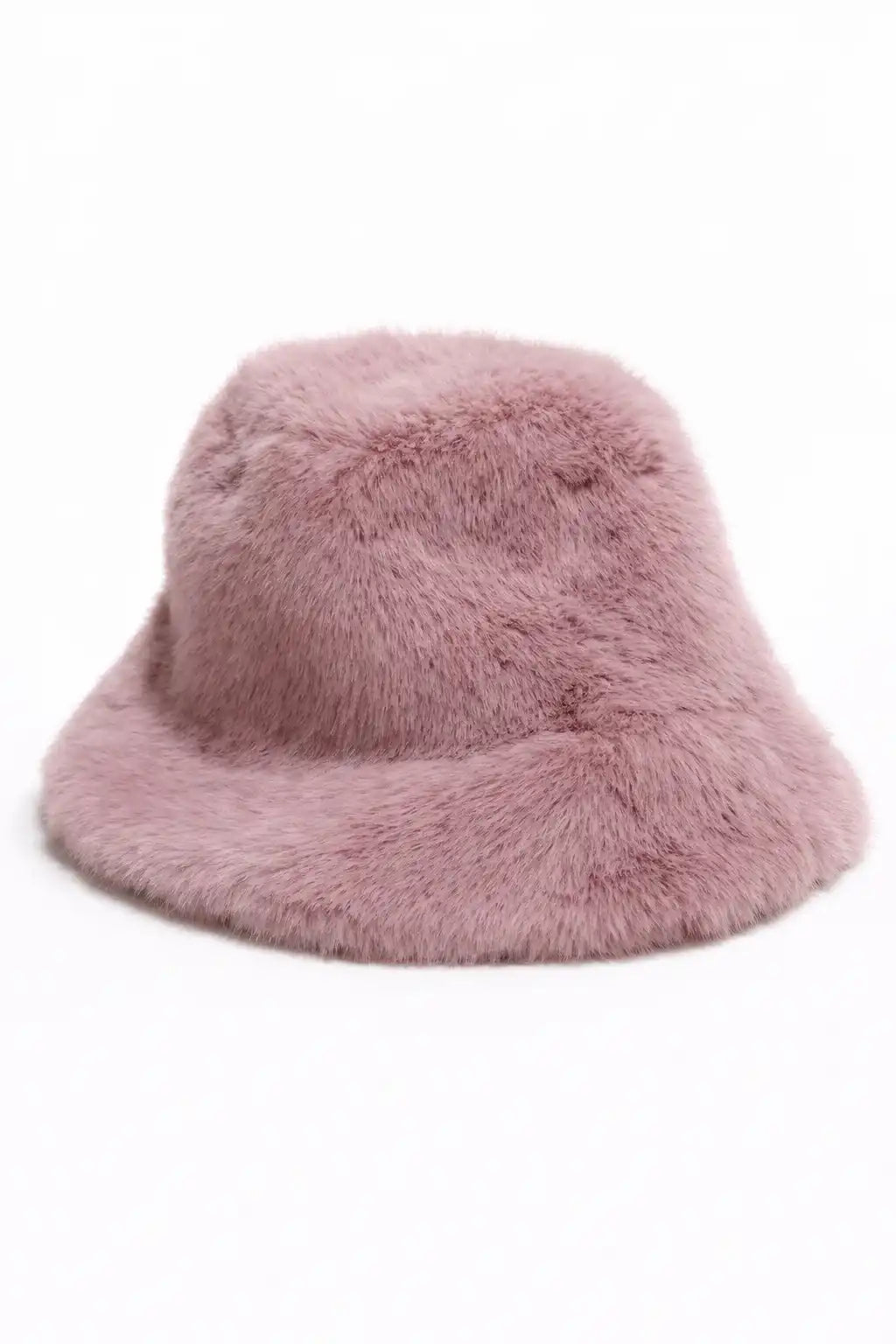 Brown Soft Faux Fur Bucket Hat