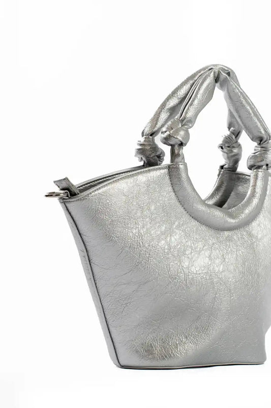 Circular Knotted Handle Leather Handbag