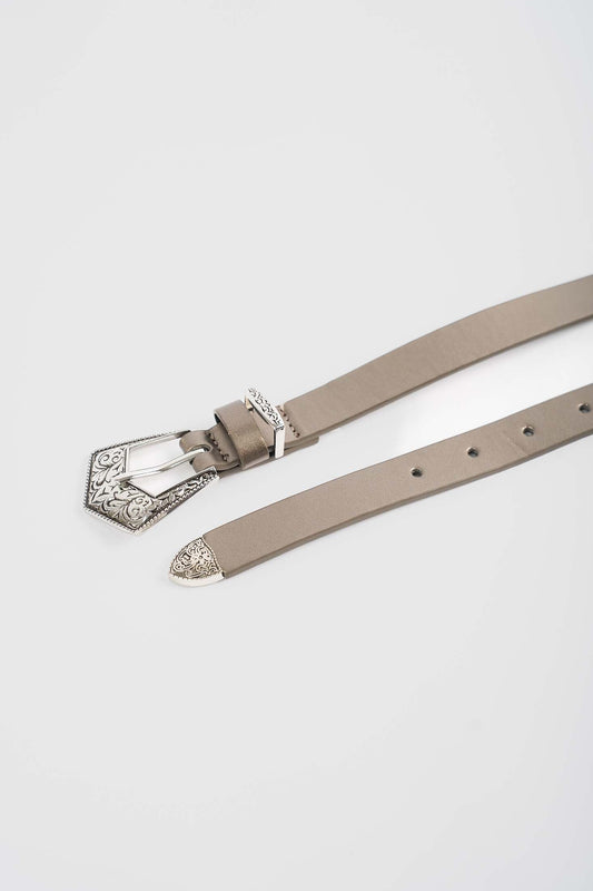 Sand Leather Oxide Western Belt