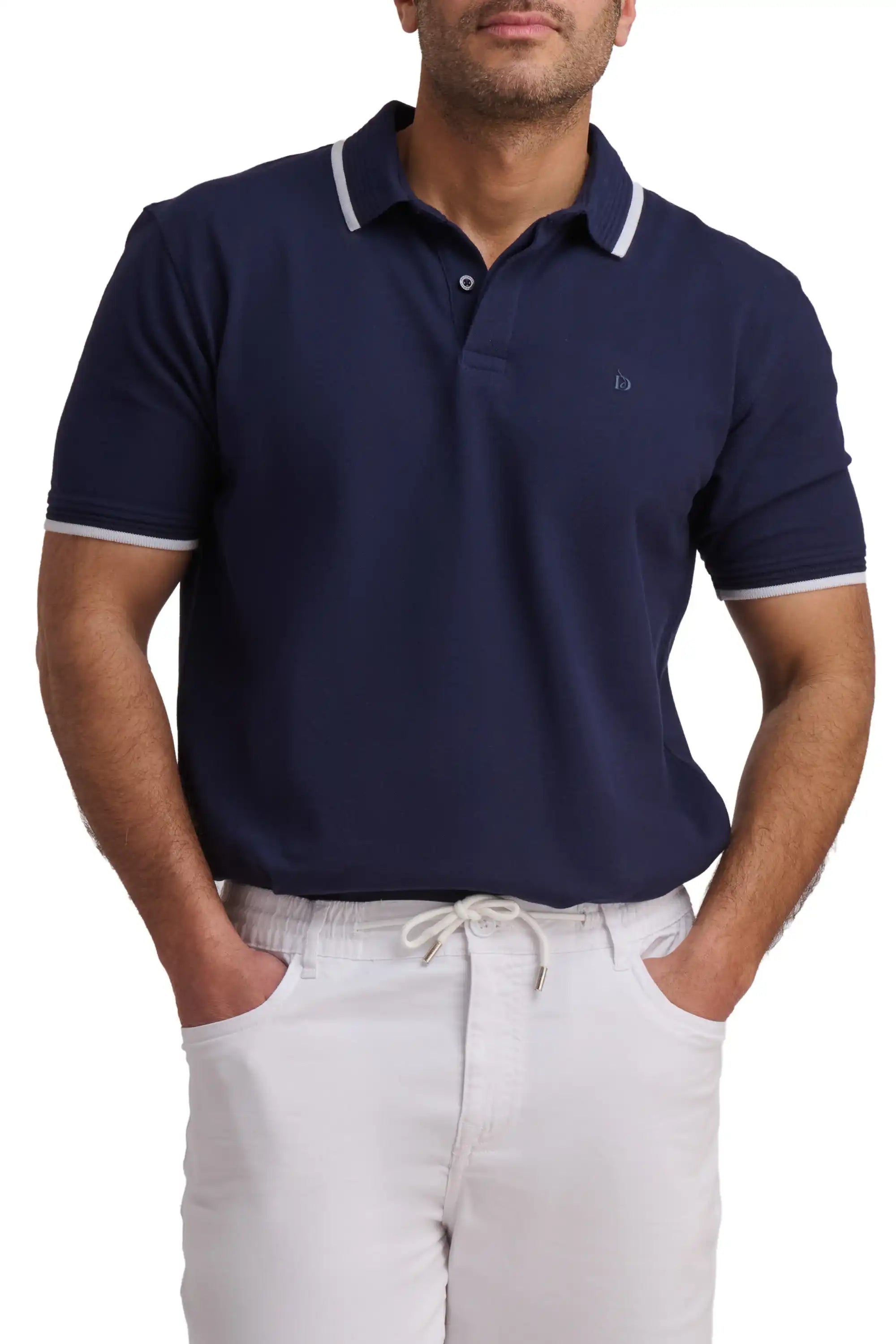 Cotton Polo Shirt with Contrast Trim