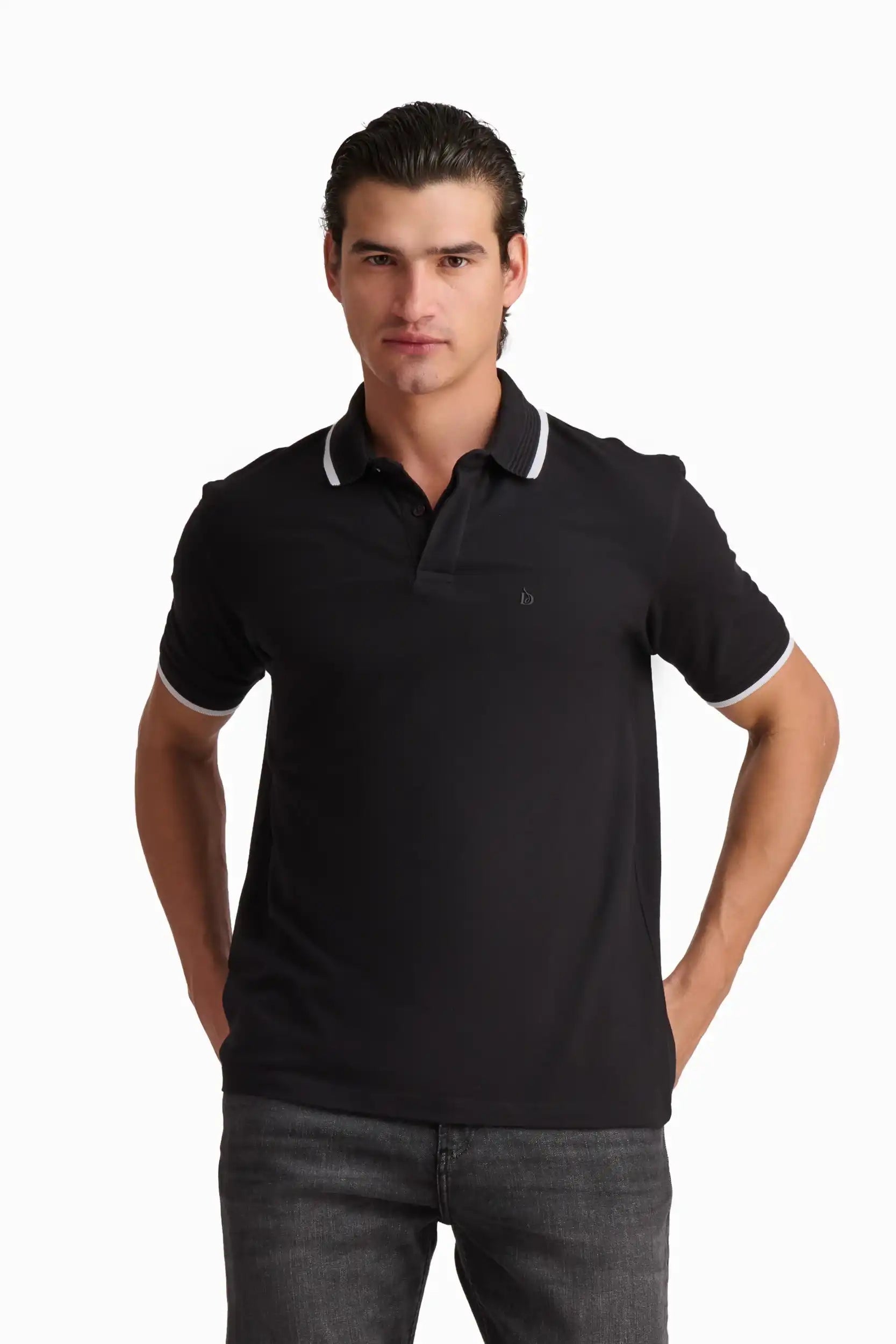 Cotton Polo Shirt with Contrast Trim