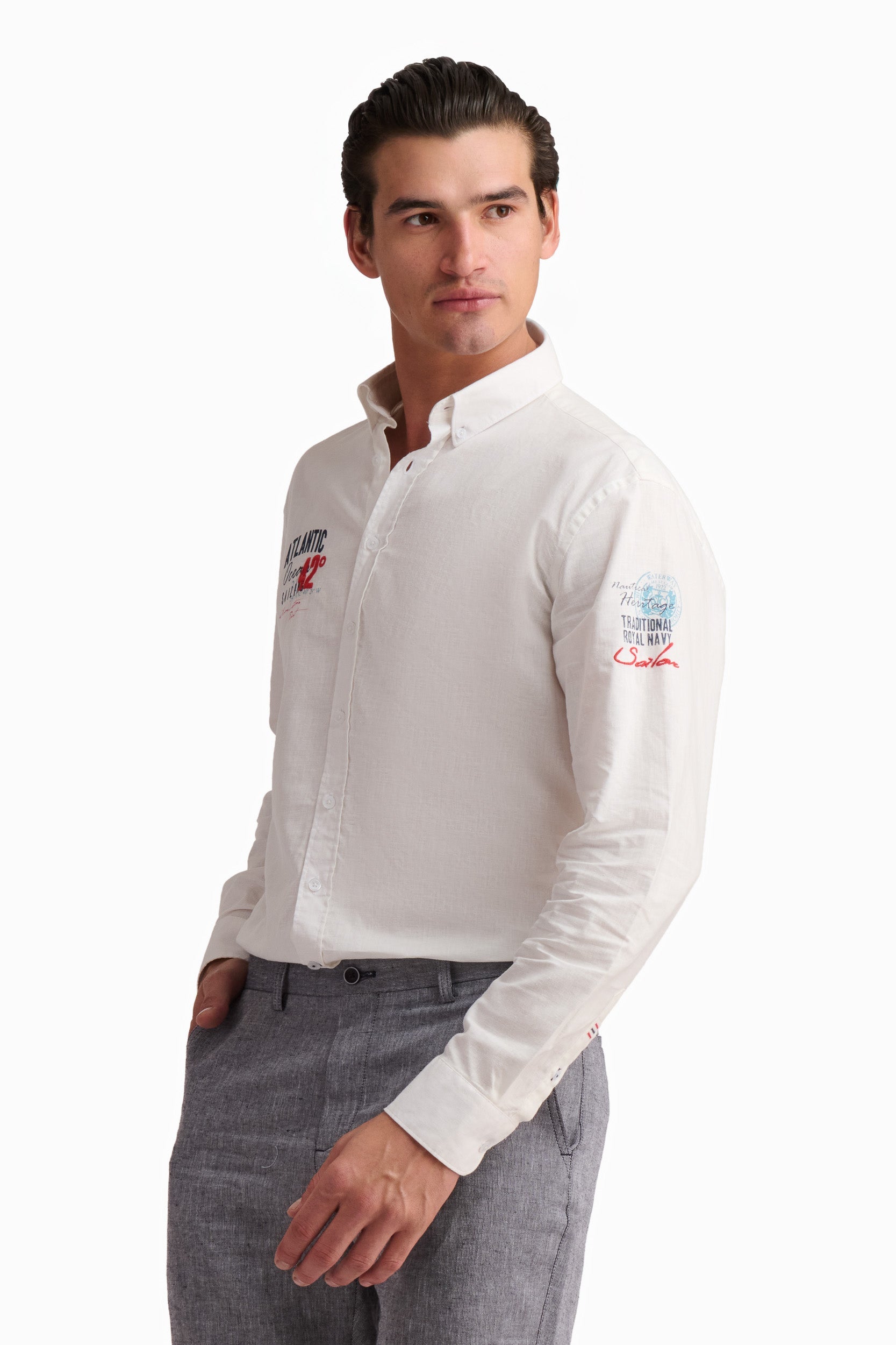 White Linen & Cotton Shirt