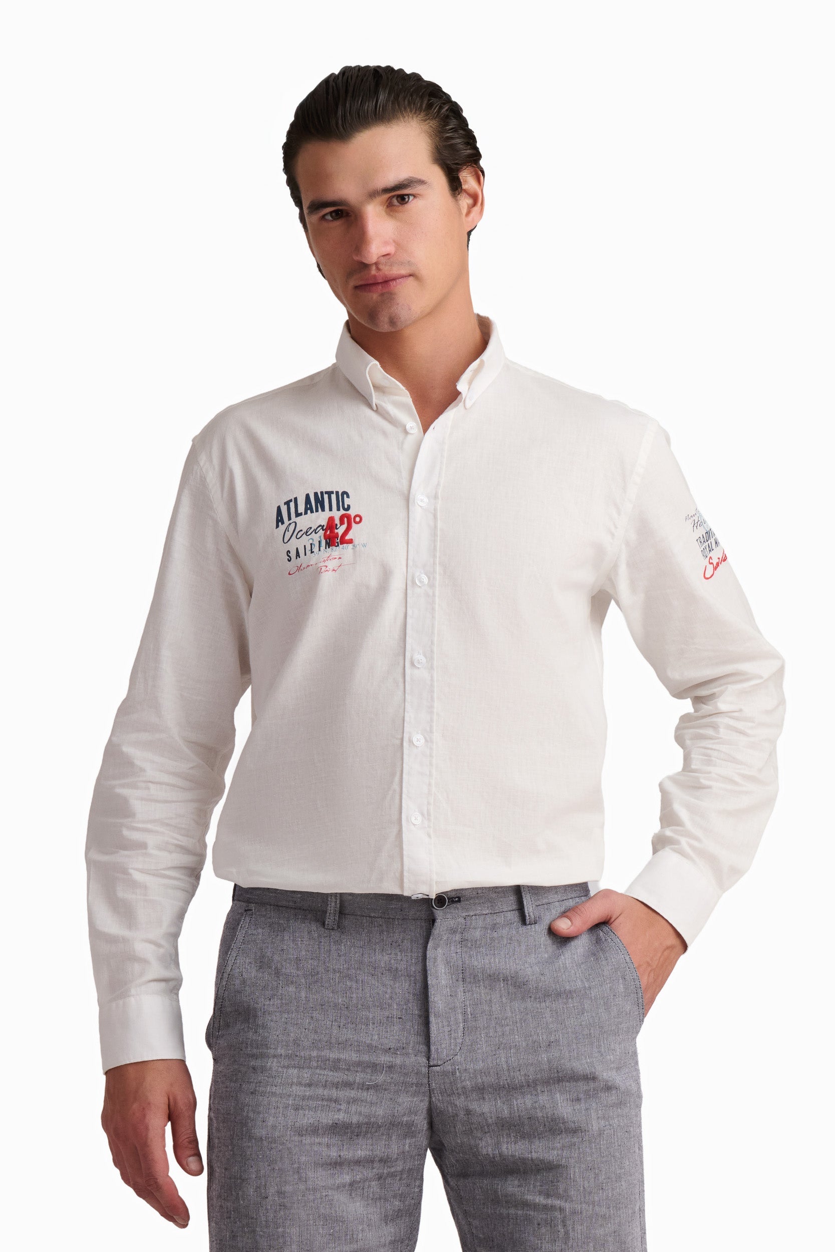 White Linen & Cotton Shirt