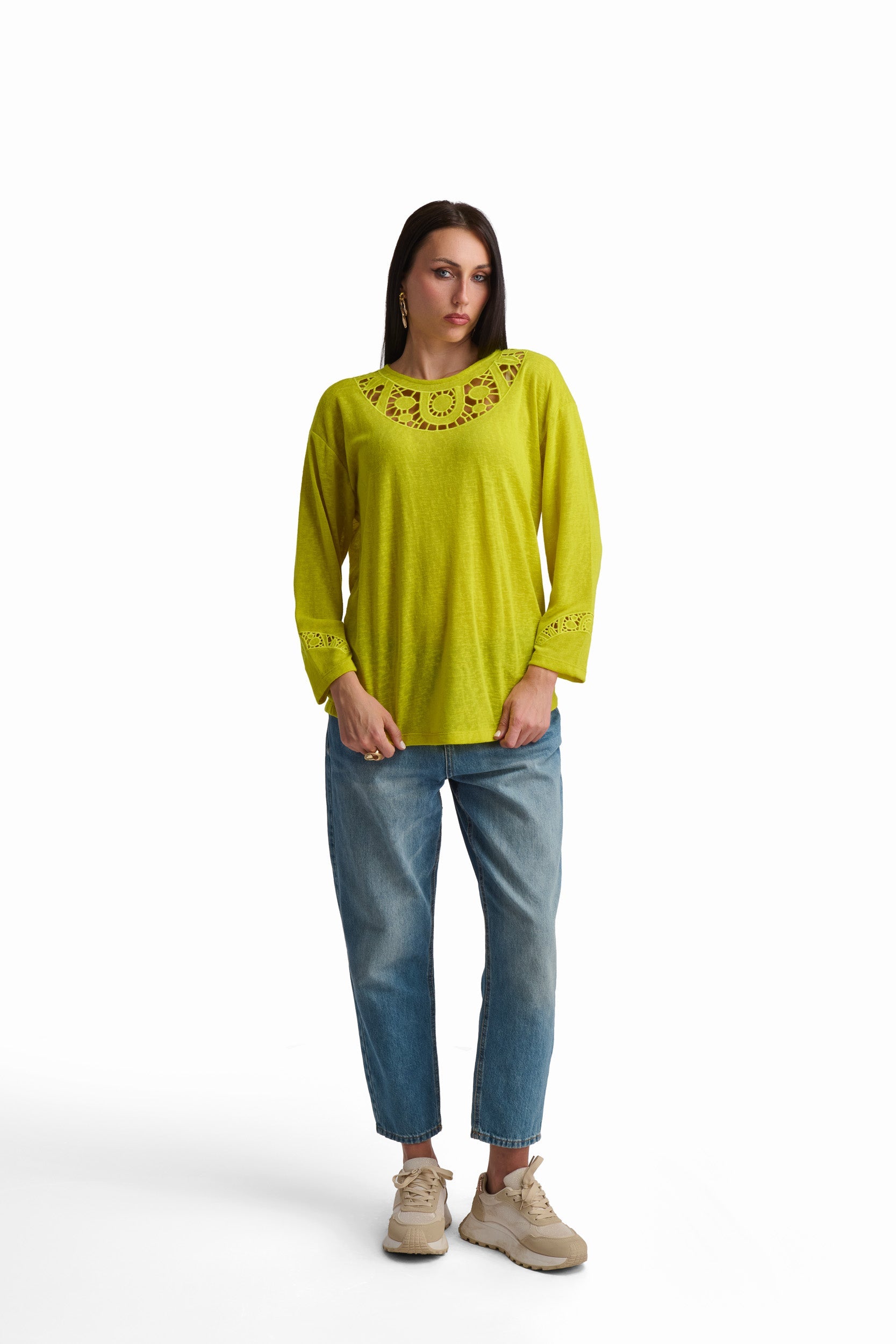 Sunflower Yellow Cutwork Top